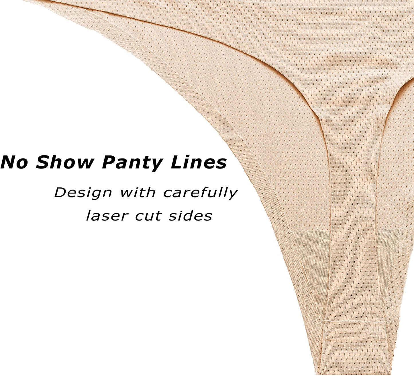 CRISAN Seamless Thongs for Women Nylon No Show Thong Underwear Women 6 Pack Apparel & Accessories > Clothing > Underwear & Socks > Underwear CRISAN