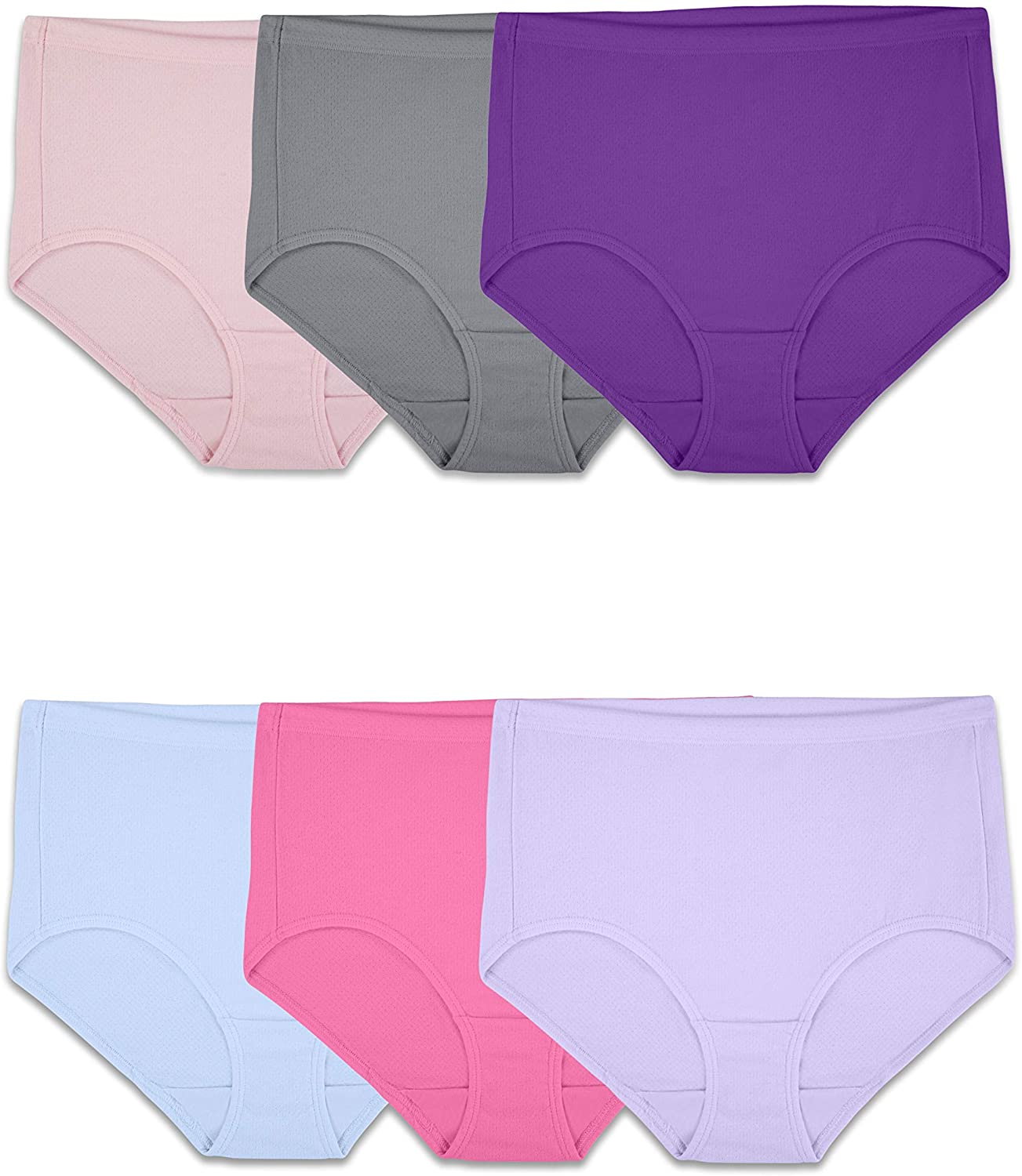 Fruit of the Loom Women'S Breathable Underwear (Regular & plus Size) Apparel & Accessories > Clothing > Underwear & Socks > Underwear Fruit of the Loom Brief - Cotton Mesh - 6 Pack Assorted Colors Regular 10