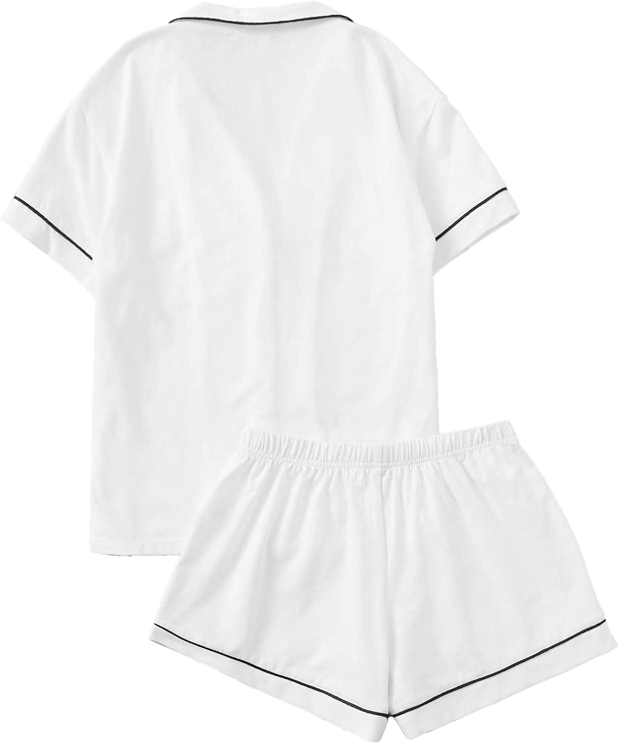 Floerns Women's Notch Collar Short Sleeve Sleepwear Two Piece Pajama Set Apparel & Accessories > Clothing > Sleepwear & Loungewear > Pajamas Floerns