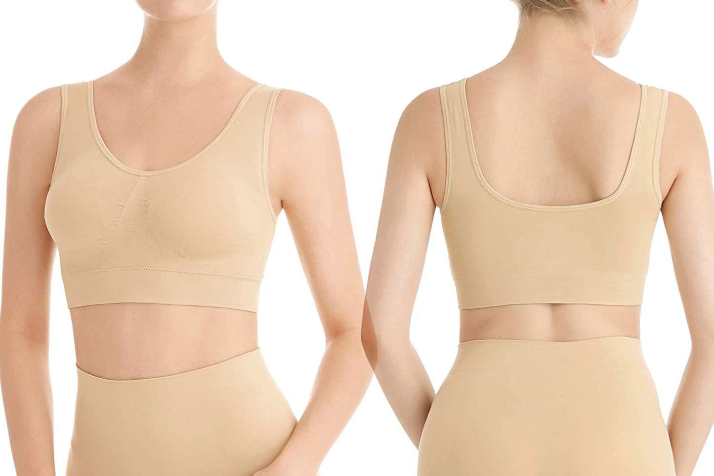 Lemef 3-Pack Seamless Sports Bra Wirefree Yoga Bra with Removable Pads for Women Apparel & Accessories > Clothing > Underwear & Socks > Bras Kylie Max