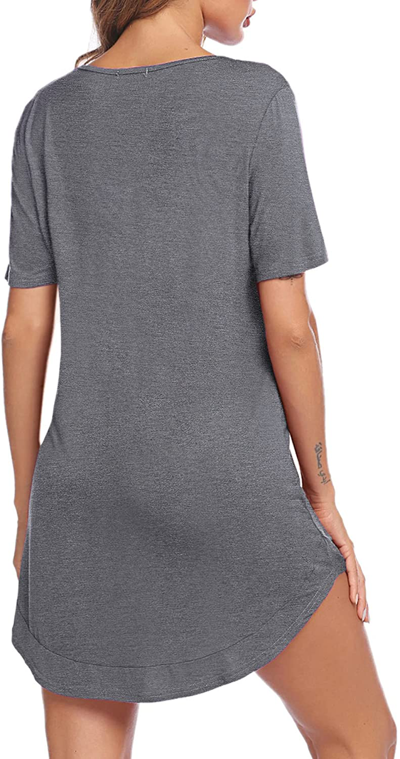 Avidlove Women'S Nightshirt Short Sleeve Button down Nightgown V-Neck Boyfriend Sleepshirt Pajama Dress Apparel & Accessories > Clothing > Sleepwear & Loungewear > Nightgowns Kylie Max