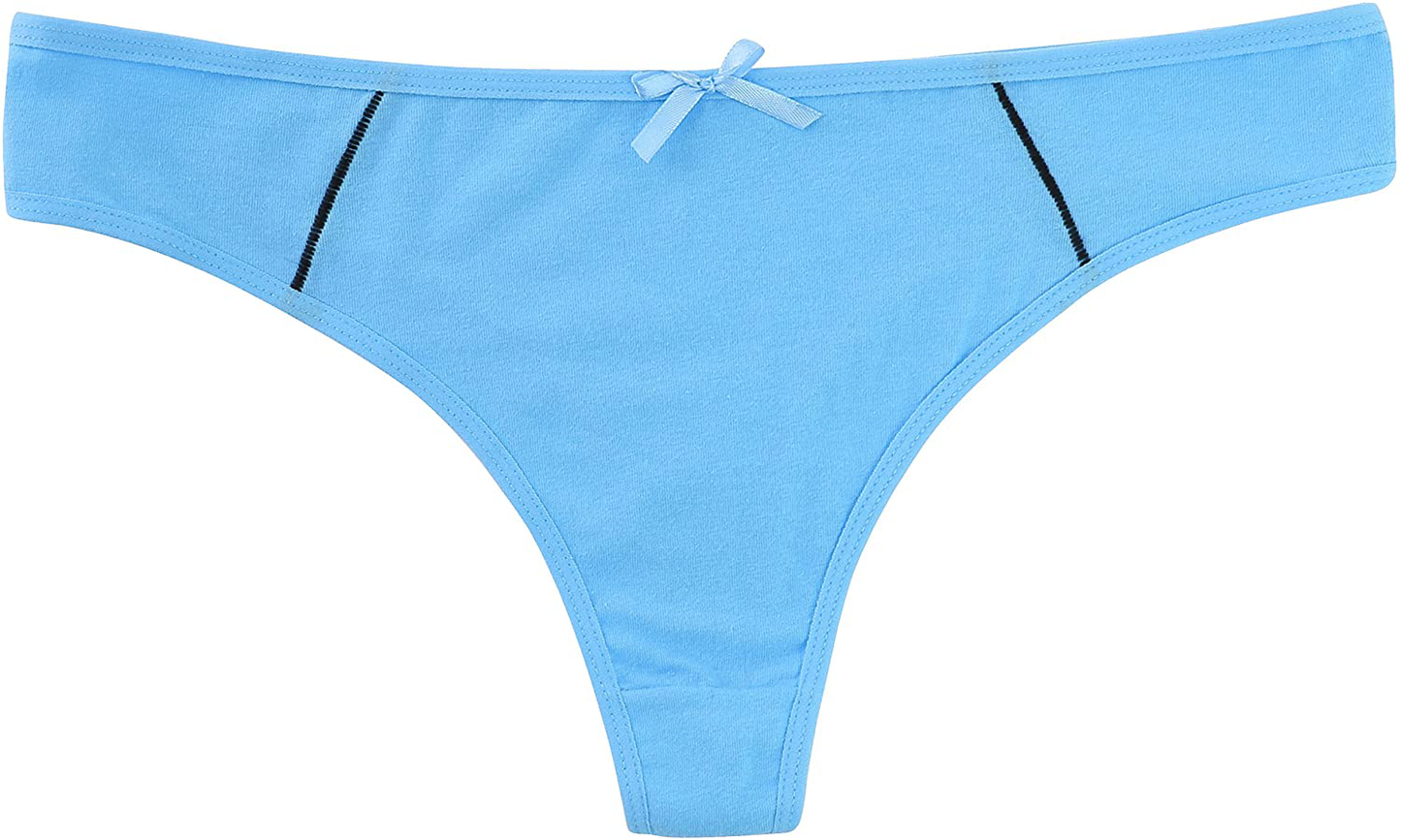 ELACUCOS 6 Pack Women's Thongs Cotton Breathable Panties Bikini Underwear Apparel & Accessories > Clothing > Underwear & Socks > Underwear ELACUCOS