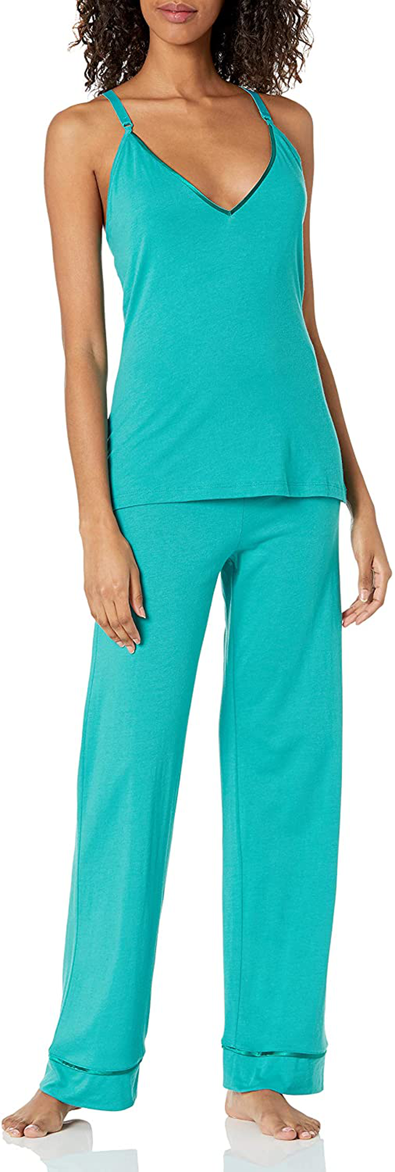 Cosabella Women'S Bella Curvy Racerback Cami Robe & Pant Pajama Set, Deep Ruby/Deep Ruby, Petite Apparel & Accessories > Clothing > Sleepwear & Loungewear Kylie Max