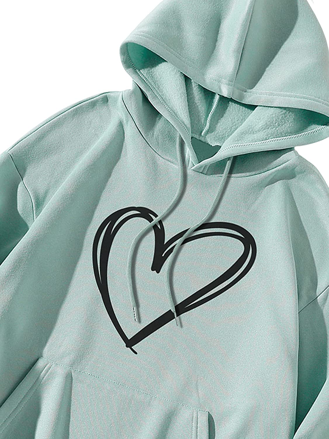 Sweatyrocks Women'S Casual Heart Print Long Sleeve Pullover Hoodie Sweatshirt Tops Apparel & Accessories > Clothing > Activewear Kylie Max