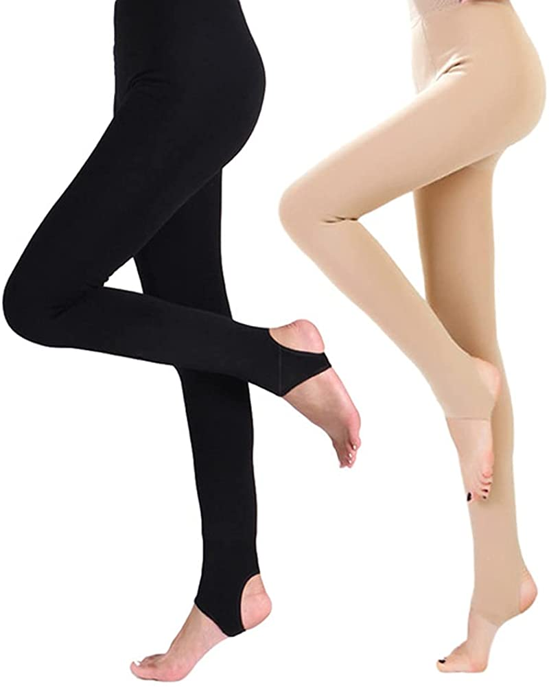 Blostirno Women'S Fleece Lined Tights Thermal Pantyhose Leggings Apparel & Accessories > Clothing > Underwear & Socks > Shapewear Blostirno Stirrup Black&skin 2-pack X-Large