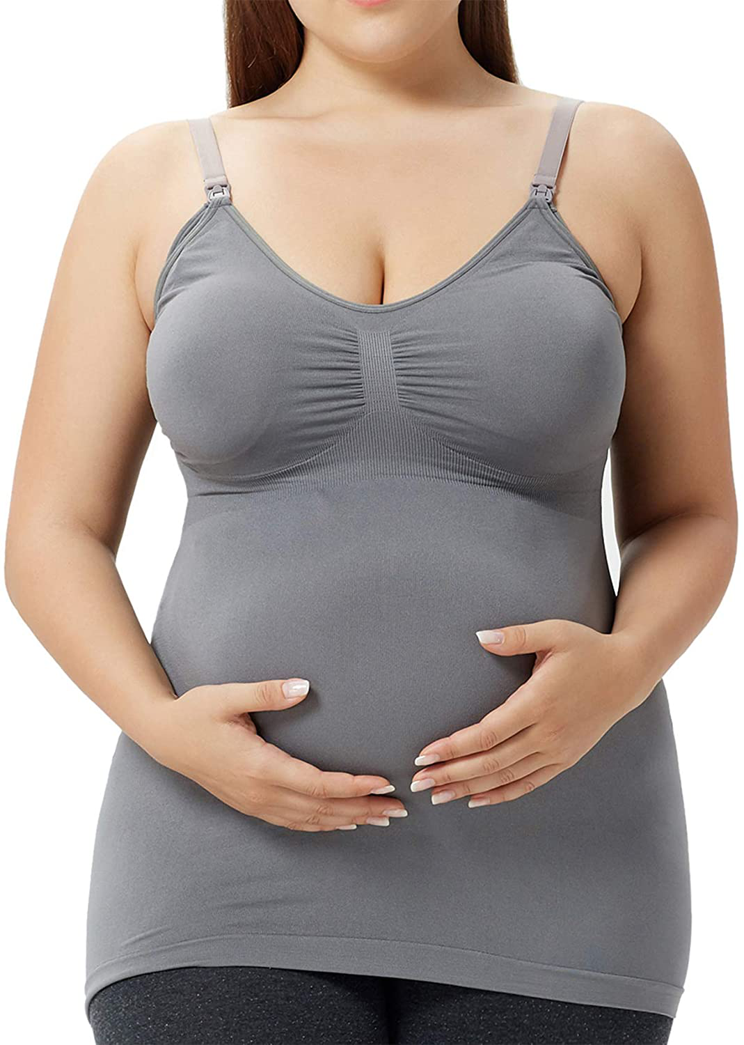 HOFISH Women'S Breast Feeding Tops,Maternity Nursing Cami with Build in Shelf Bra 3Pack Apparel & Accessories > Clothing > Activewear Kylie Max