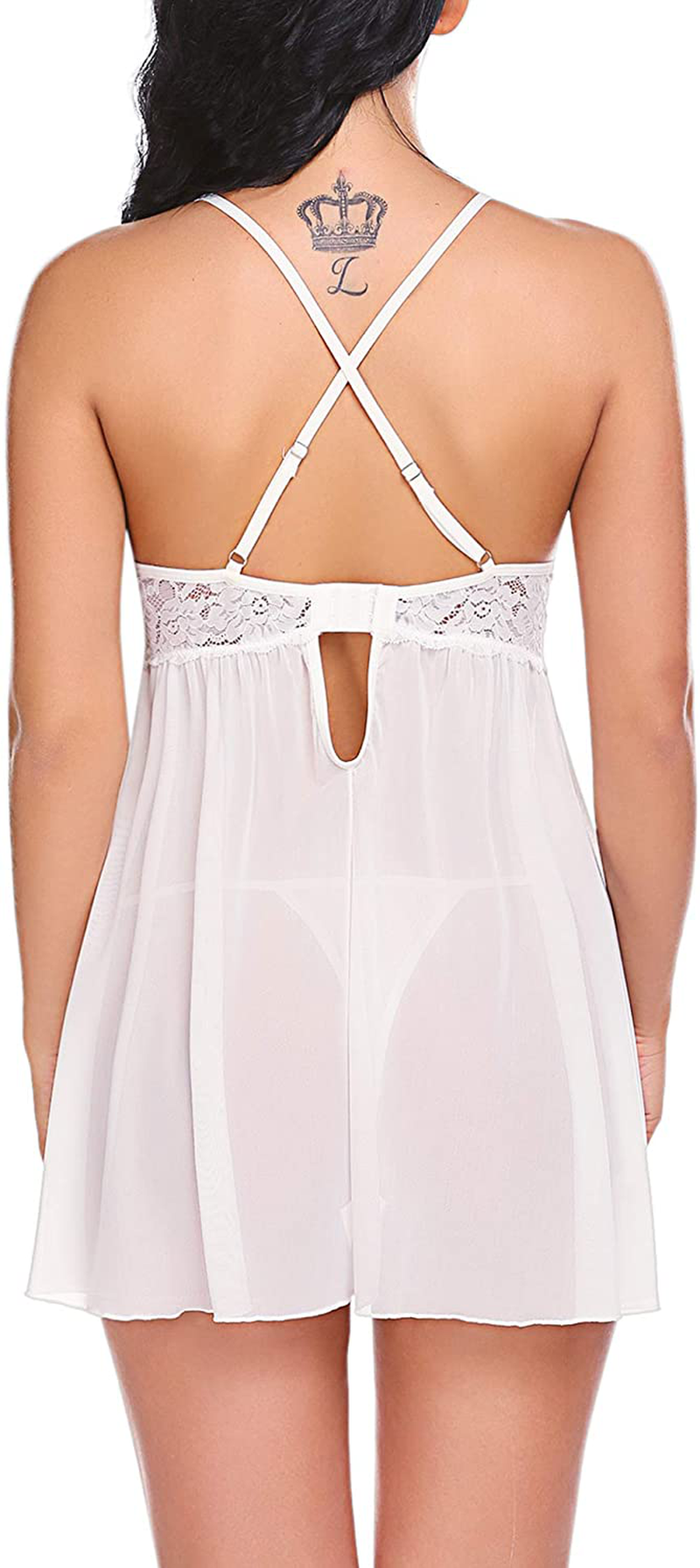 Avidlove Women Negligees Lingerie Lace Babydoll Sexy Chemise Exotic Mesh Nightgowns Apparel & Accessories > Clothing > Underwear & Socks > Lingerie Kylie Max