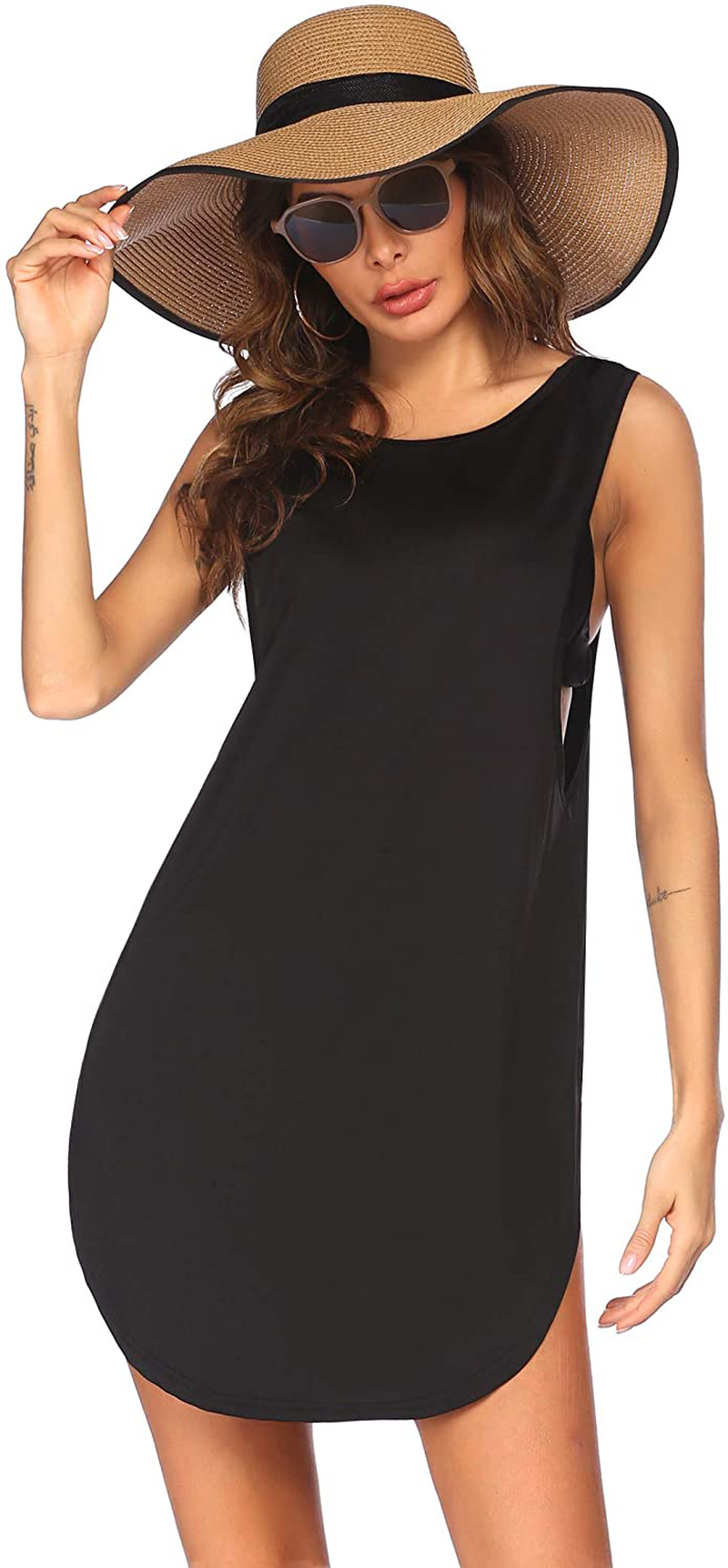 Ekouaer Women Cover Ups Swimwear Sexy Bikini Coverups Dress Sleeveless Bathing Suit Cover Beachwear Apparel & Accessories > Clothing > Swimwear Kylie Max