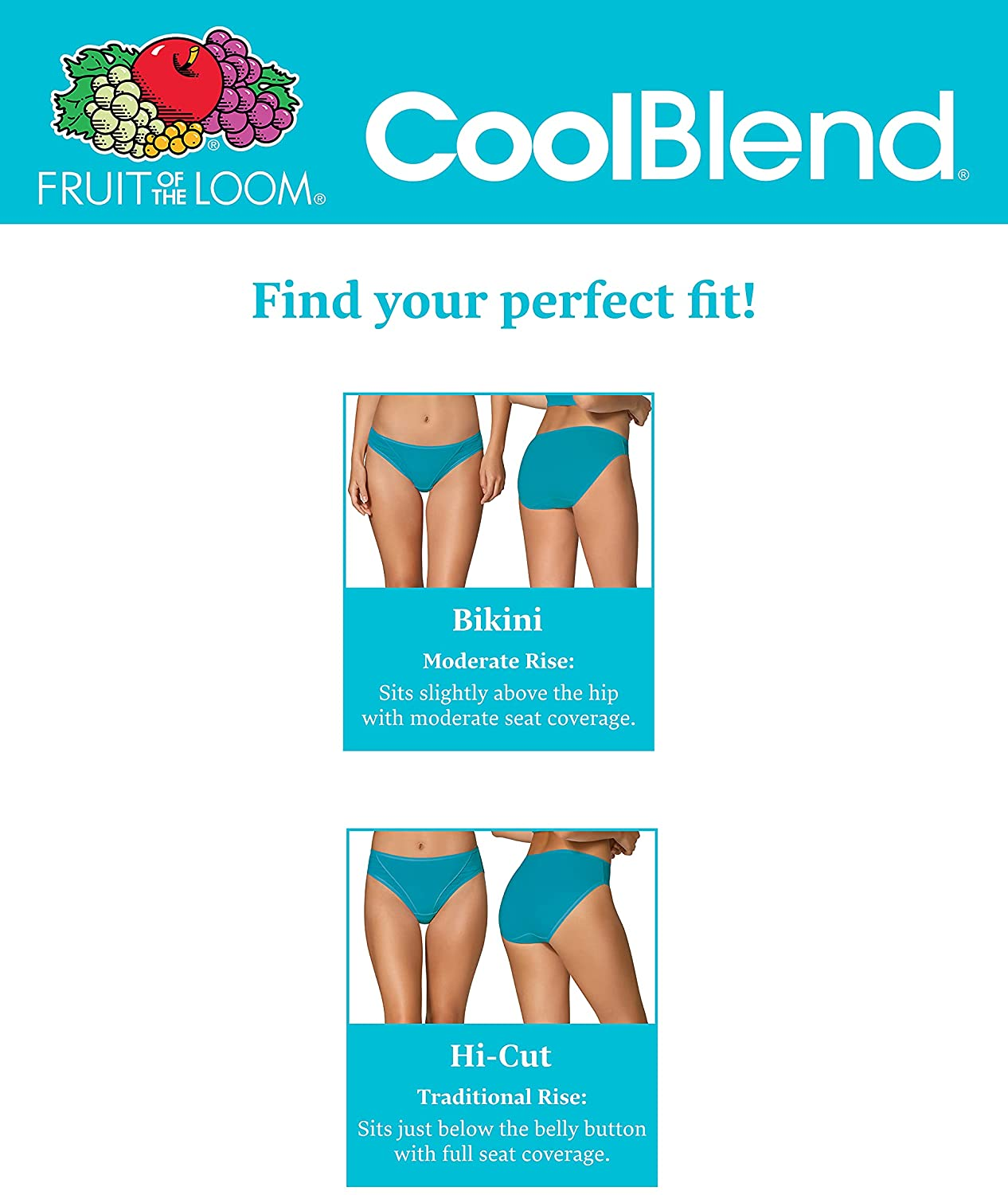 Fruit of the Loom Women'S Coolblend Moisture Wicking Panties Apparel & Accessories > Clothing > Underwear & Socks > Underwear Fruit of the Loom