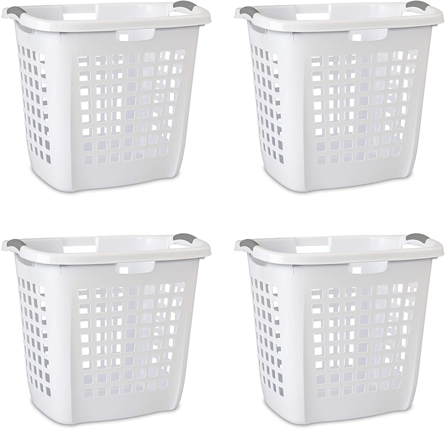 Sterilite 12258004 Ultra Easy Carry Hamper, White Hamper W/Titanium Inserts, 4-Pack Apparel & Accessories > Clothing > Underwear & Socks > Underwear Sterilite