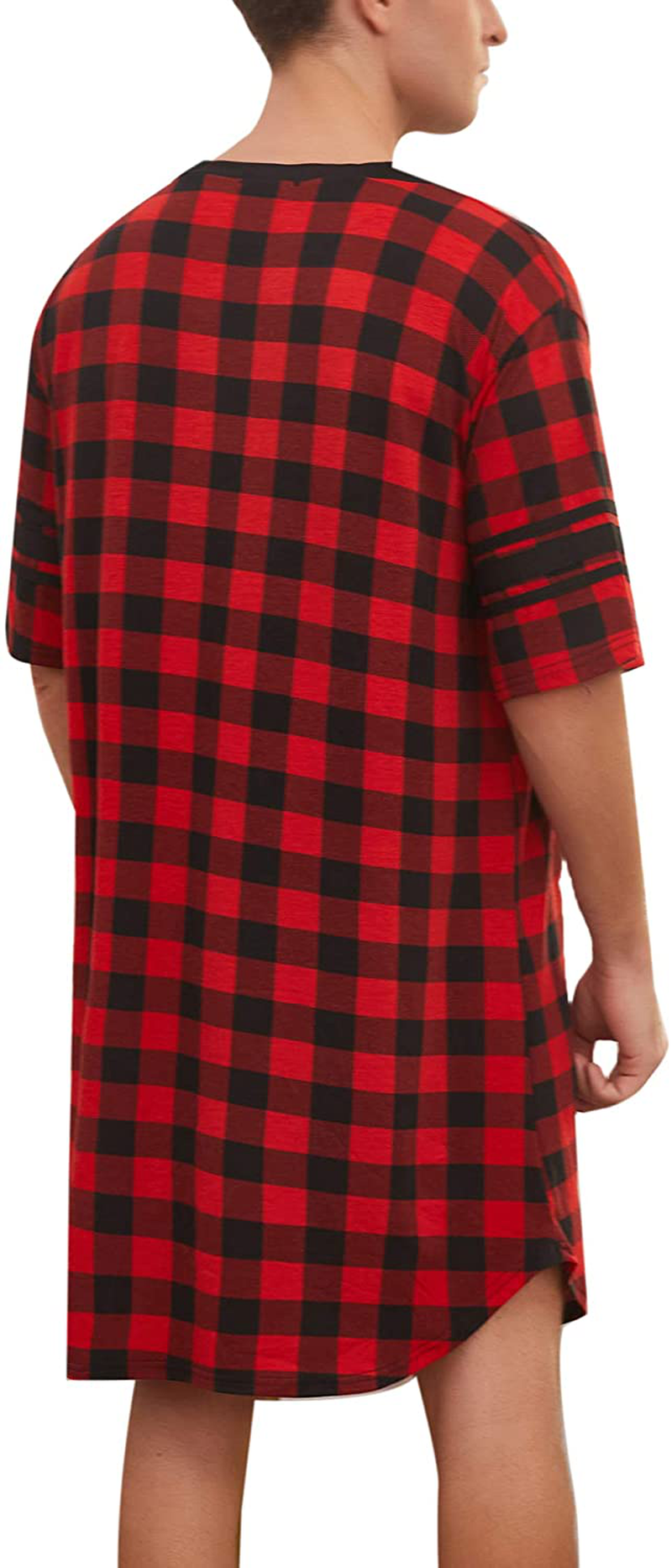 Ekouaer Men'S Nightshirt, Cotton Nightwear Comfy Big&Tall V Neck Short Sleeve Soft Loose Pajama Sleep Shirt Apparel & Accessories > Clothing > Sleepwear & Loungewear > Nightgowns Kylie Max