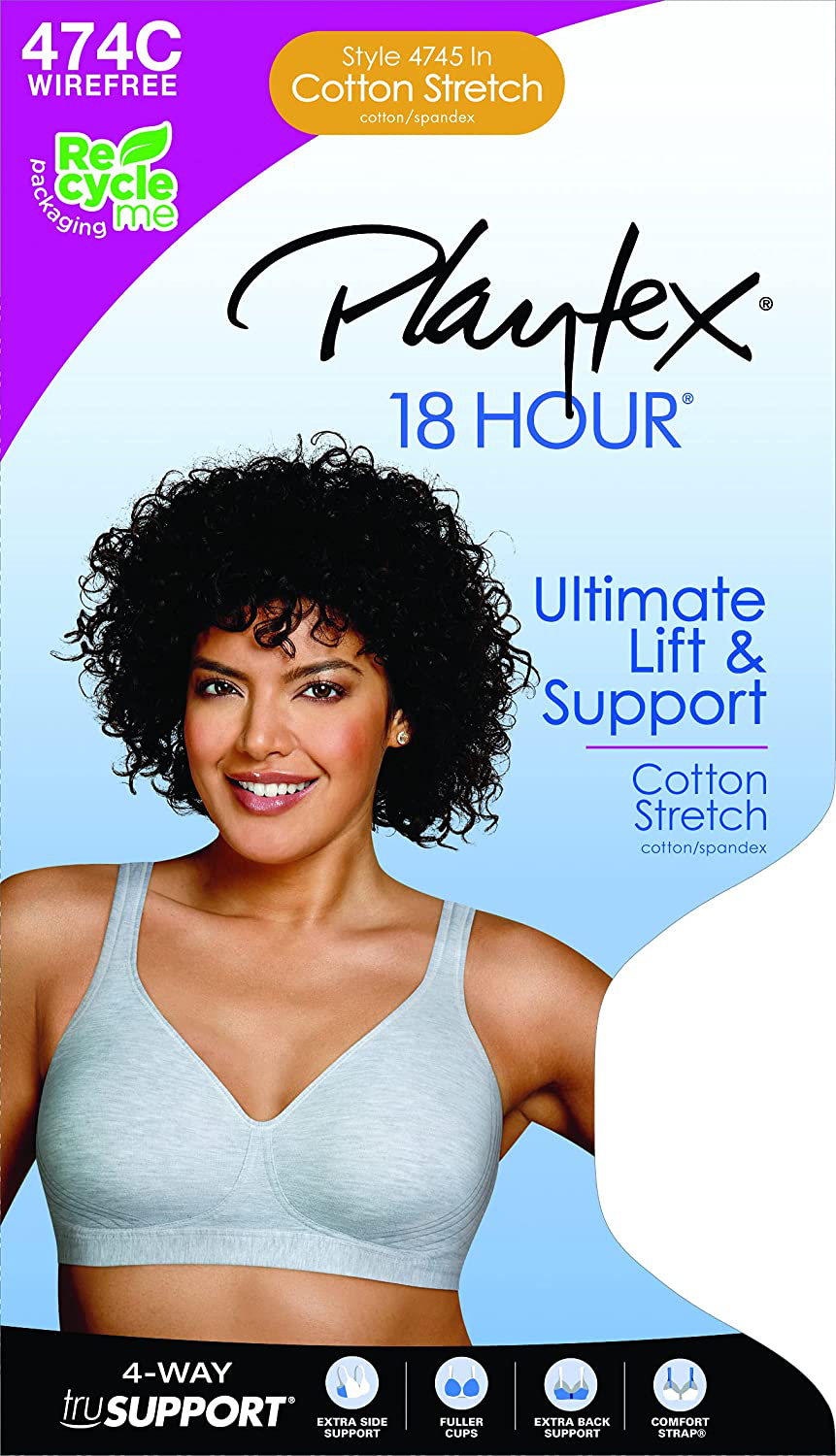 Playtex Women'S 18 Hour Ultimate Lift and Support Wire Free Bra US474C Apparel & Accessories > Clothing > Underwear & Socks > Bras Kylie Max