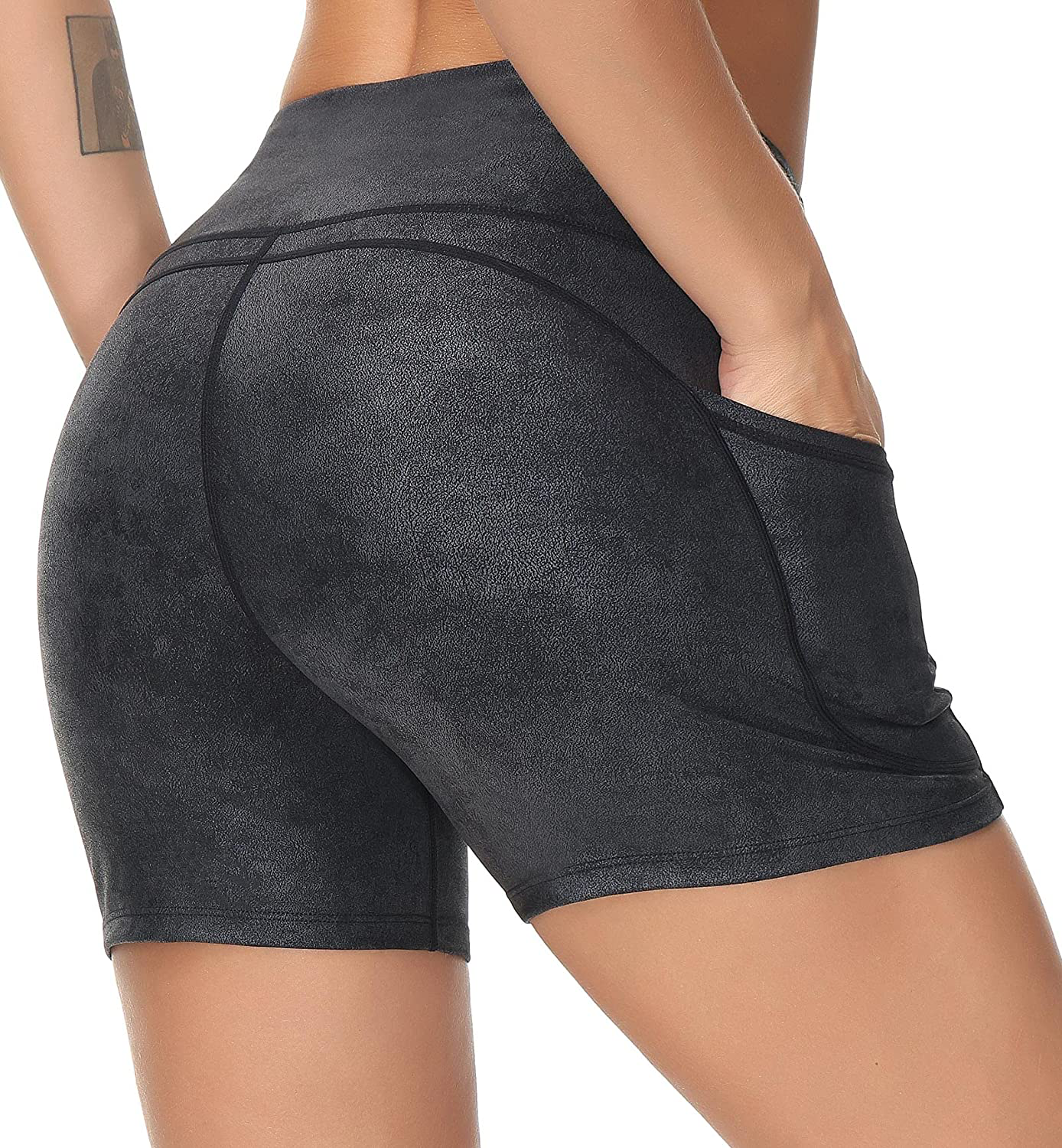 Dragon Fit High Waist Yoga Shorts for Women with 2 Side Pockets Tummy Control Running Home Workout Shorts Apparel & Accessories > Clothing > Shorts Kylie Max