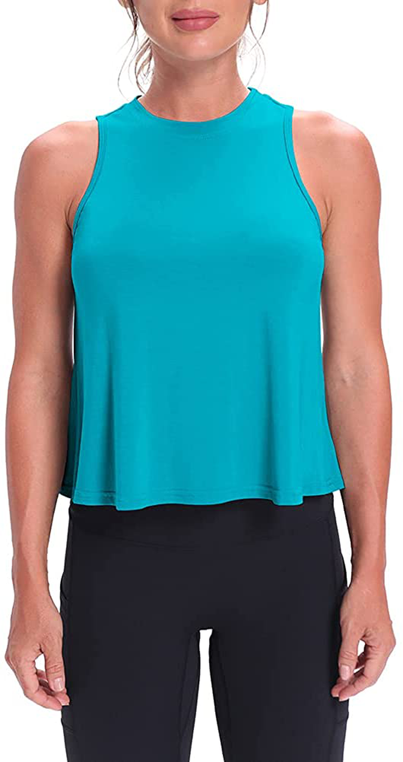 Mippo Crop Tops for Women Womens Workout Tops Flowy Cropped Tank Tops Athletic Shirts Apparel & Accessories > Clothing > Activewear Kylie Max