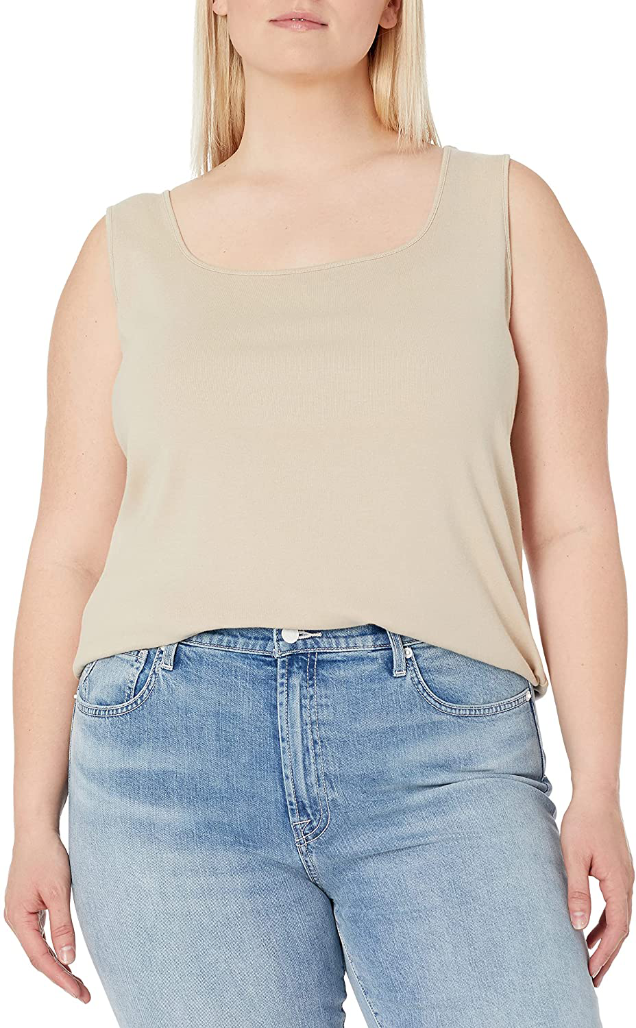 Ruby Rd. Women'S Plus-Size 1X1 Rib Square Neck Sleeveless Tank Apparel & Accessories > Clothing > Activewear Kylie Max