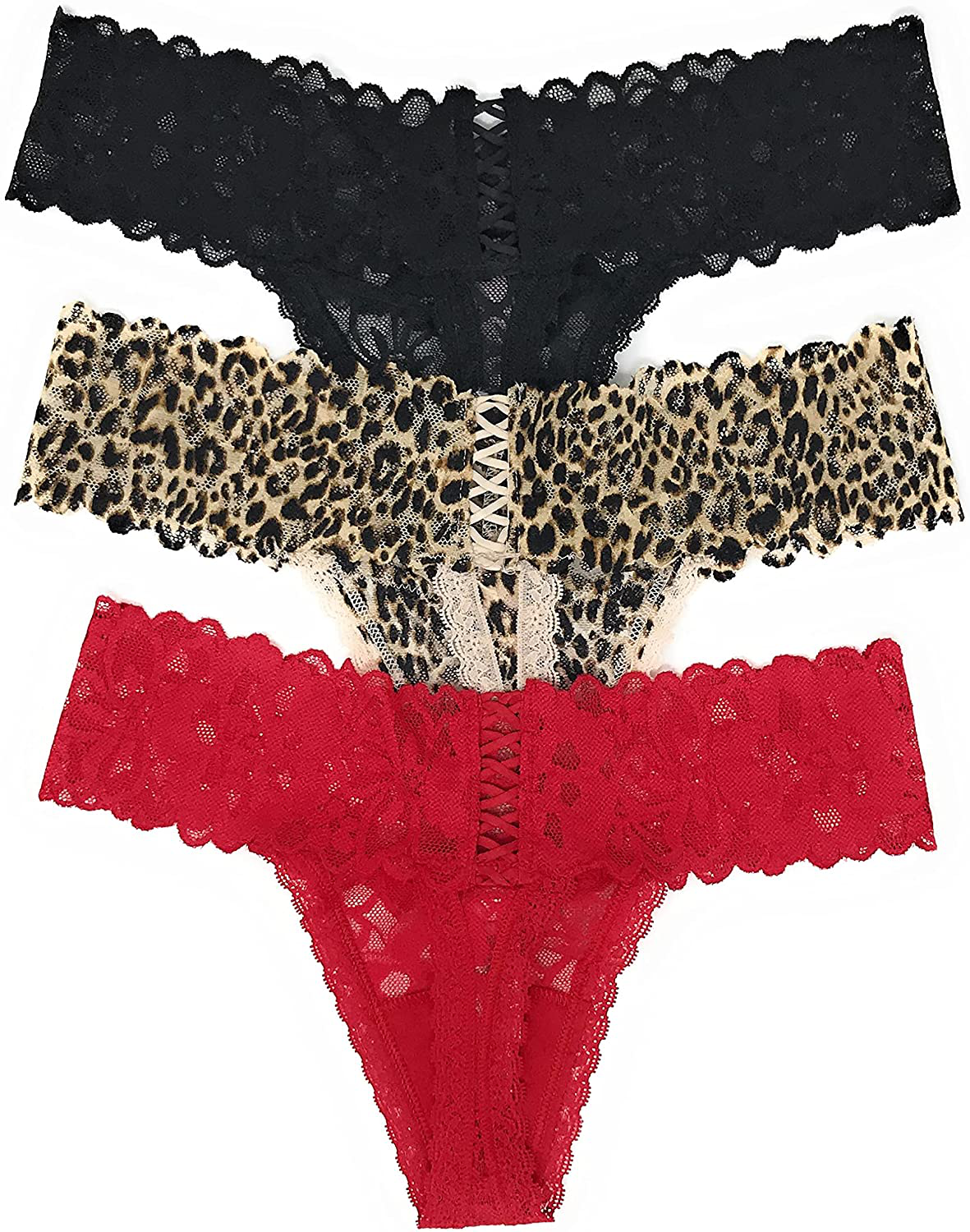 Victoria's Secret The Lacie Thong Panty Set of 3 Apparel & Accessories > Clothing > Underwear & Socks > Underwear Victoria's Secret