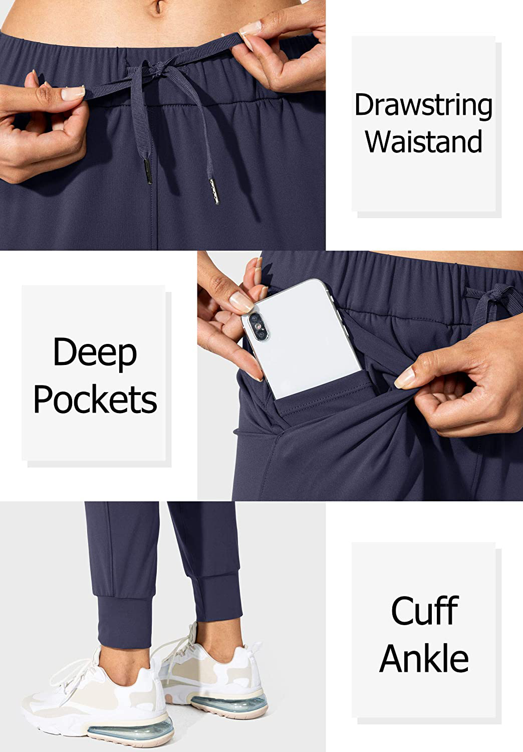 SANTINY Women'S Joggers Pants with Pockets Drawstring Running Sweatpants for Women Lounge Workout Jogging Apparel & Accessories > Clothing > Activewear Kylie Max