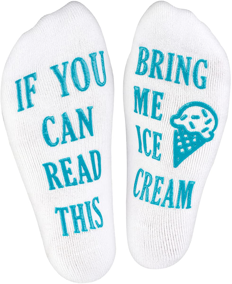 Haute Soiree - Women's Novelty Socks - “If You Can Read This, Bring Me Some” - One Size Fits All Arts & Entertainment > Party & Celebration > Gift Giving Haute Soiree Ice Cream