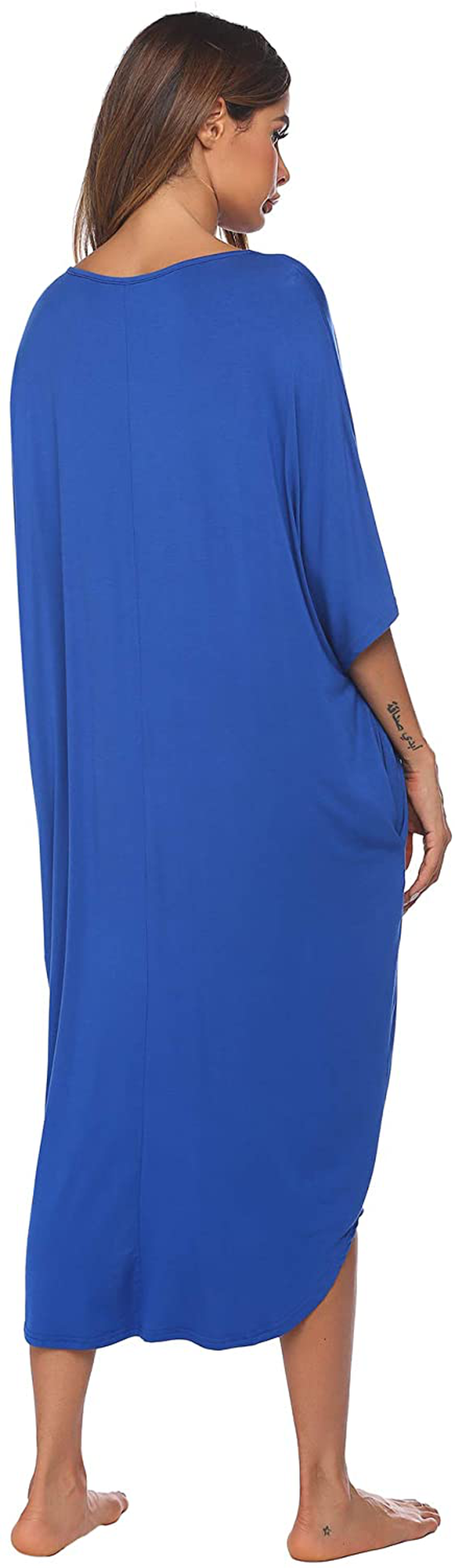 Ekouaer Nightgowns for Women Button-Down Sleepwear Short Sleeve Nightshirt plus Size Night Wear S-XXL Apparel & Accessories > Clothing > Sleepwear & Loungewear > Nightgowns Kylie Max