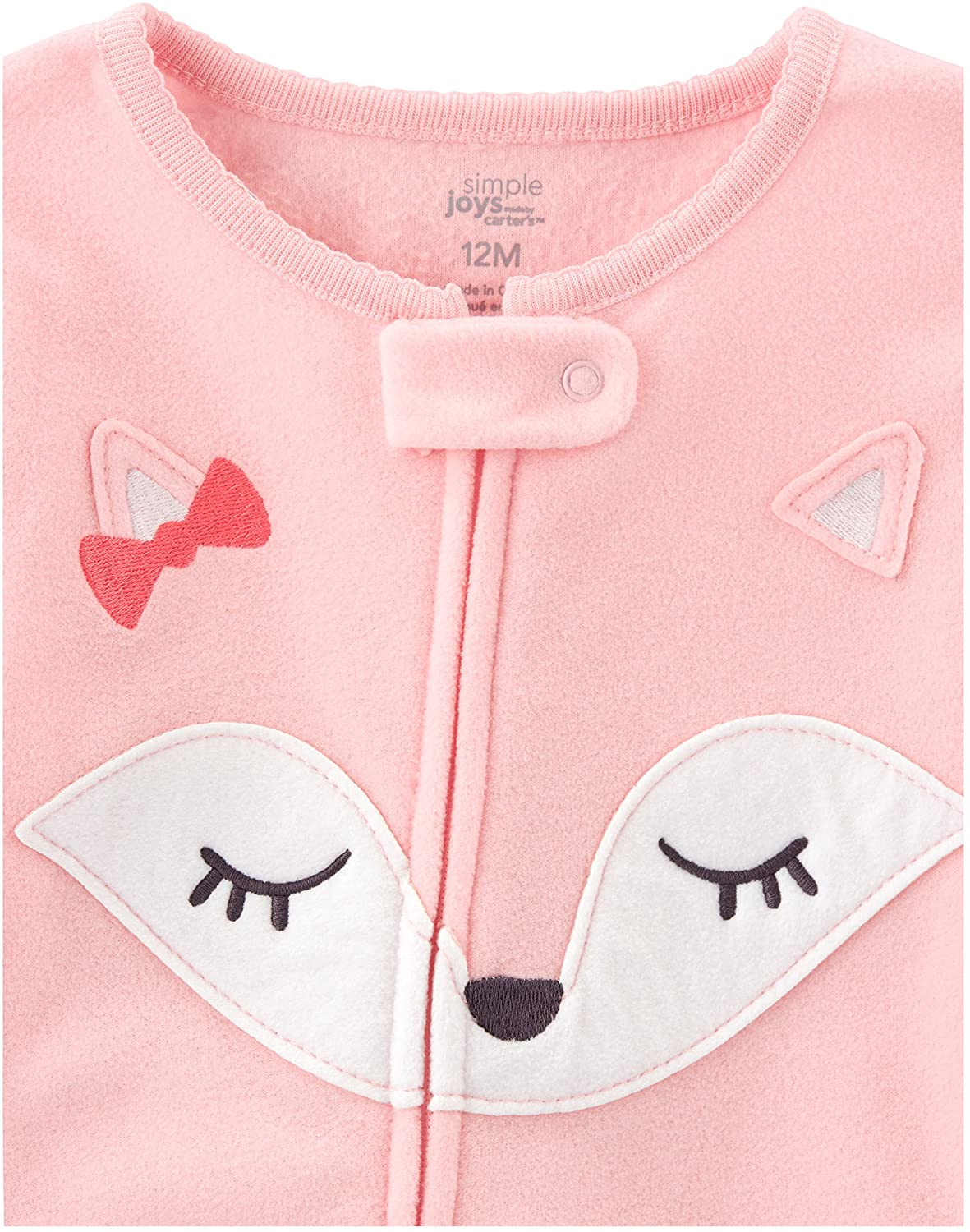 Simple Joys by Carter'S Toddler and Baby Girls' Loose Fit Fleece Footed Pajamas, Pack of 3 Apparel & Accessories > Clothing > Underwear & Socks > Lingerie Simple Joys by Carter's