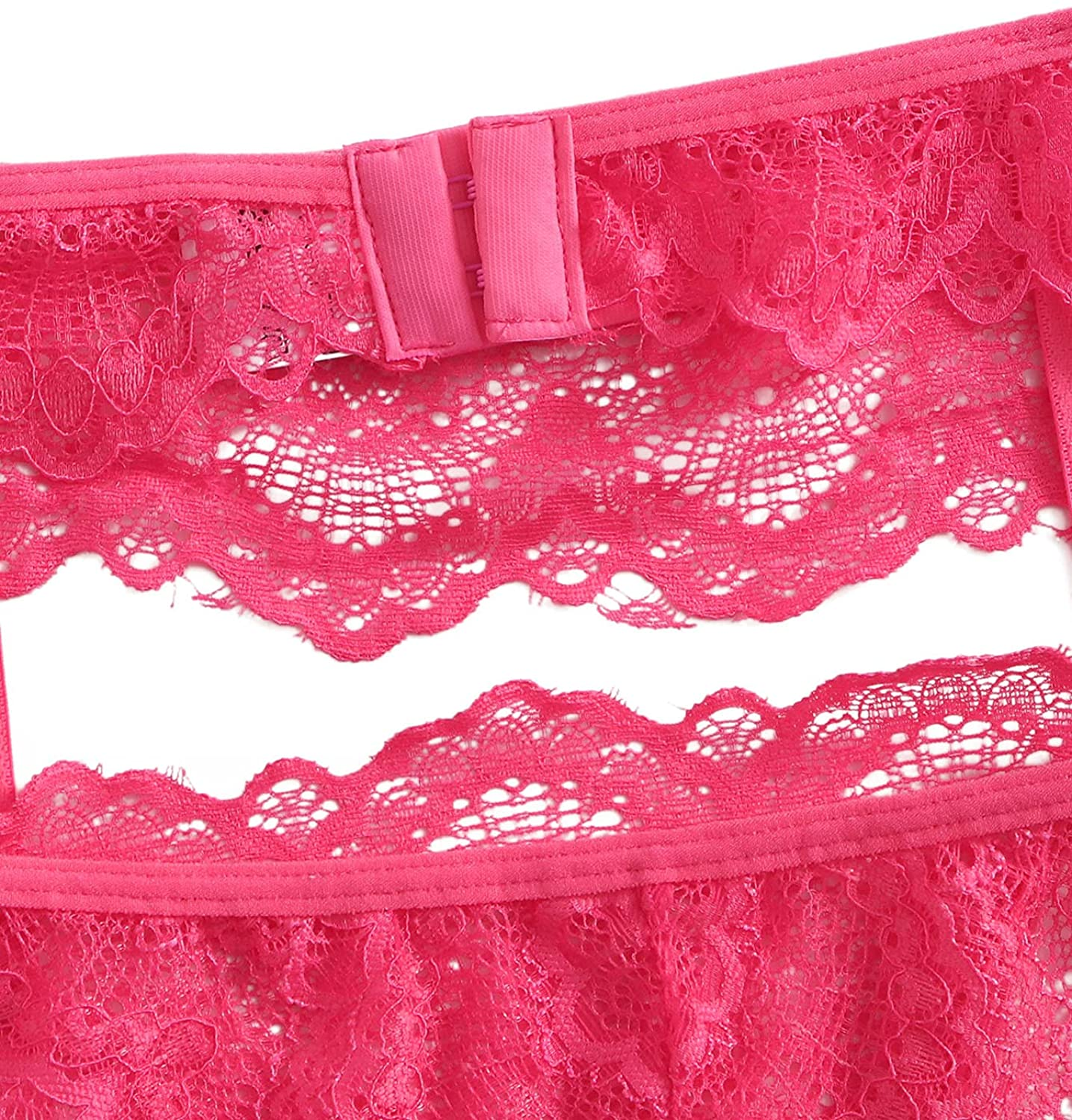 Shein Women'S 3 Piece Floral Lace Lingerie Set with Garter Belts Sexy Bra and Panty Apparel & Accessories > Clothing > Underwear & Socks > Lingerie SheIn