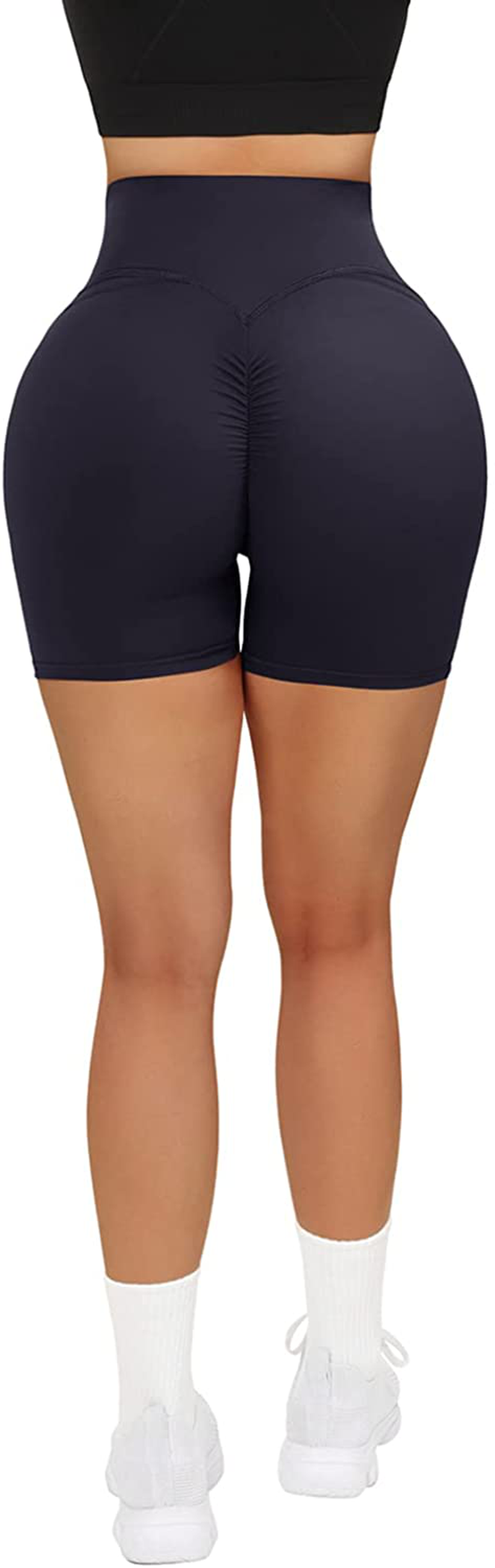 MOOSLOVER Women V Cross Waist Workout Shorts Butt Lifting High Waisted Biker Shorts Apparel & Accessories > Clothing > Shorts Kylie Max