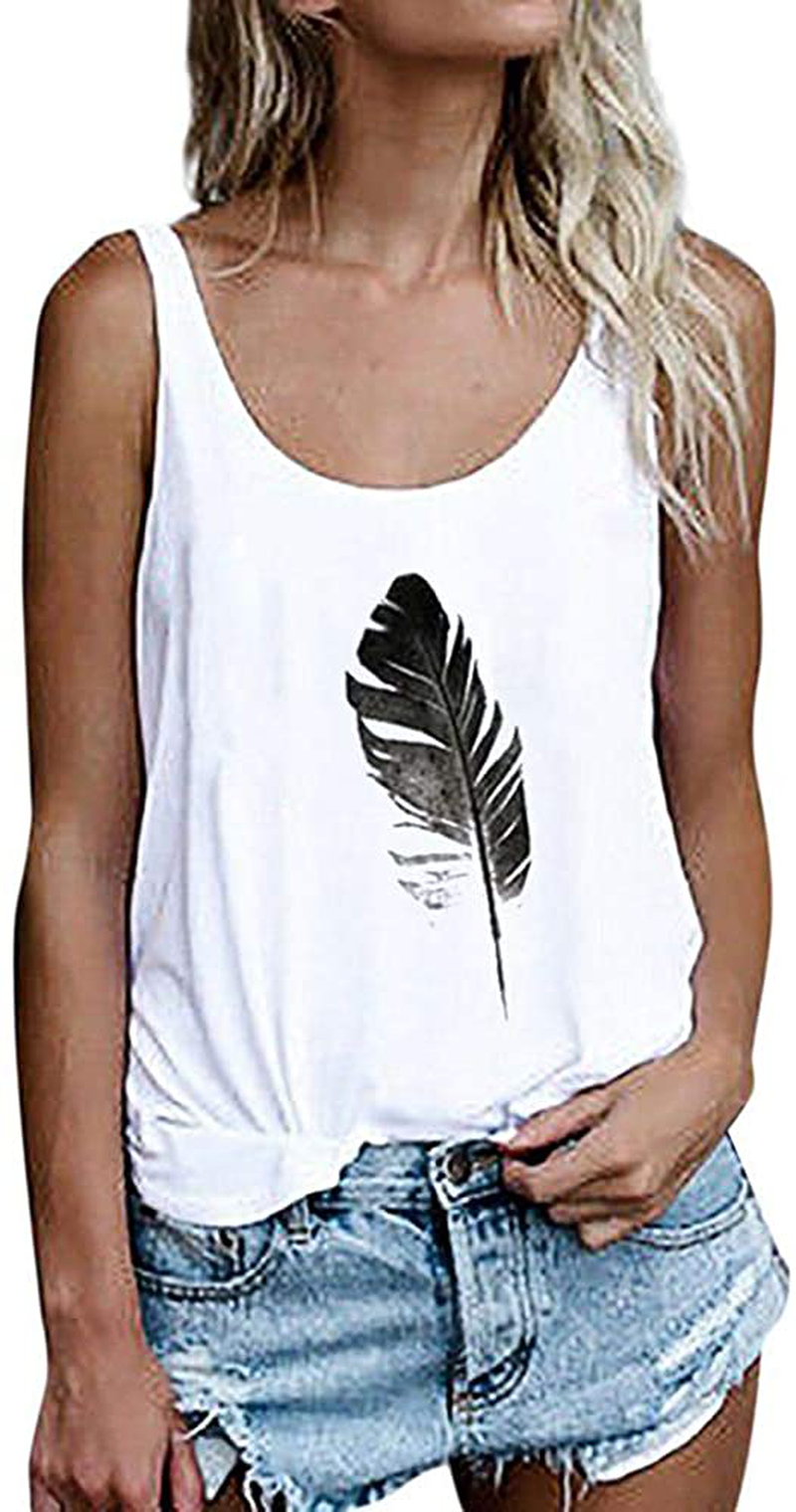 OMSJ Women Shirts Sleeveless Summer Tunic Loose Fit Tank Tops Apparel & Accessories > Clothing > Activewear Kylie Max