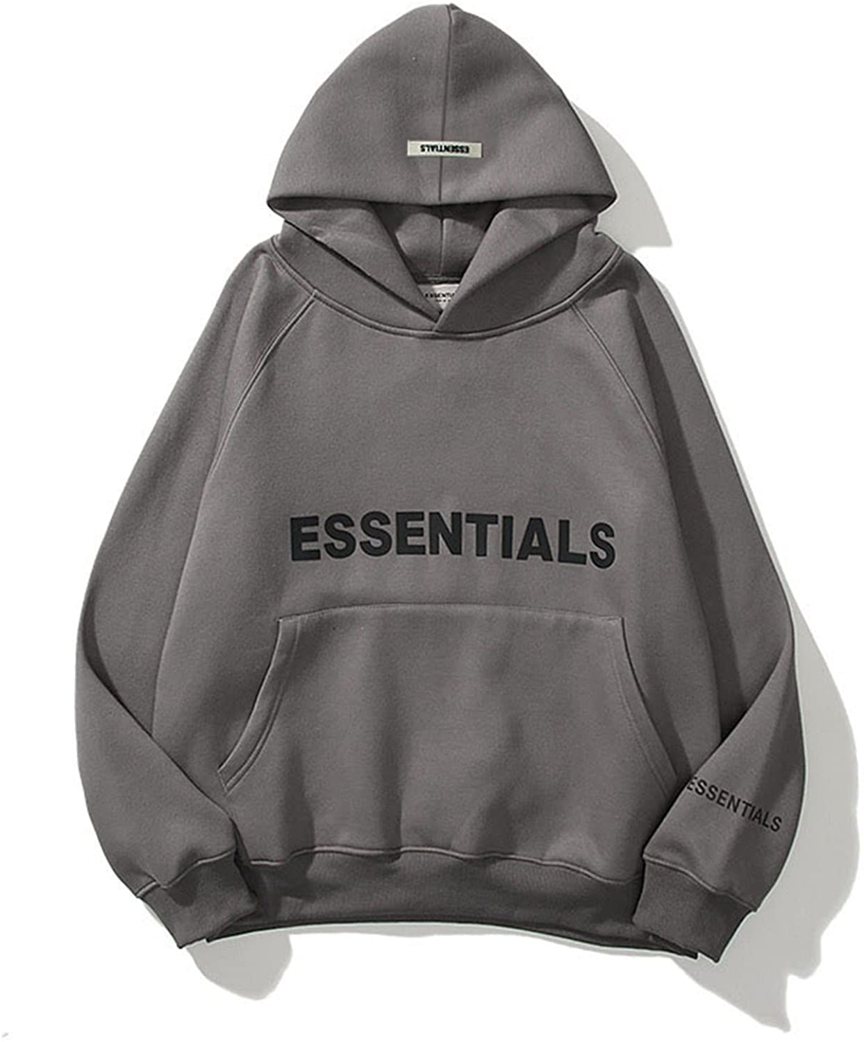 Unisex Essentials Hoodie Letter Print Loose Fit Hooded Sweatshirt Long Sleeve Casual Pullover Hoodie for Women Men Apparel & Accessories > Clothing > Activewear Kylie Max