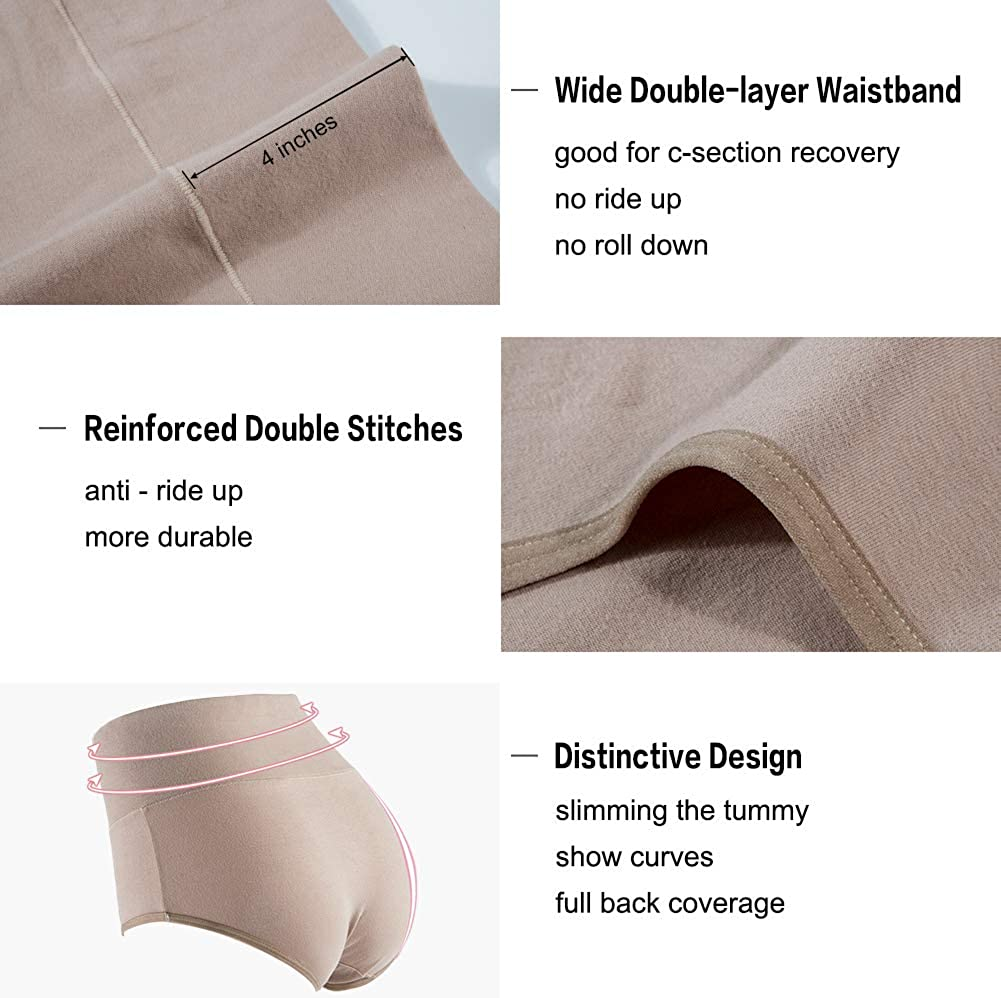 INNERSY Womens High Waisted Underwear Cotton Panties Regular & plus Size 5-Pack Apparel & Accessories > Clothing > Underwear & Socks > Underwear INNERSY