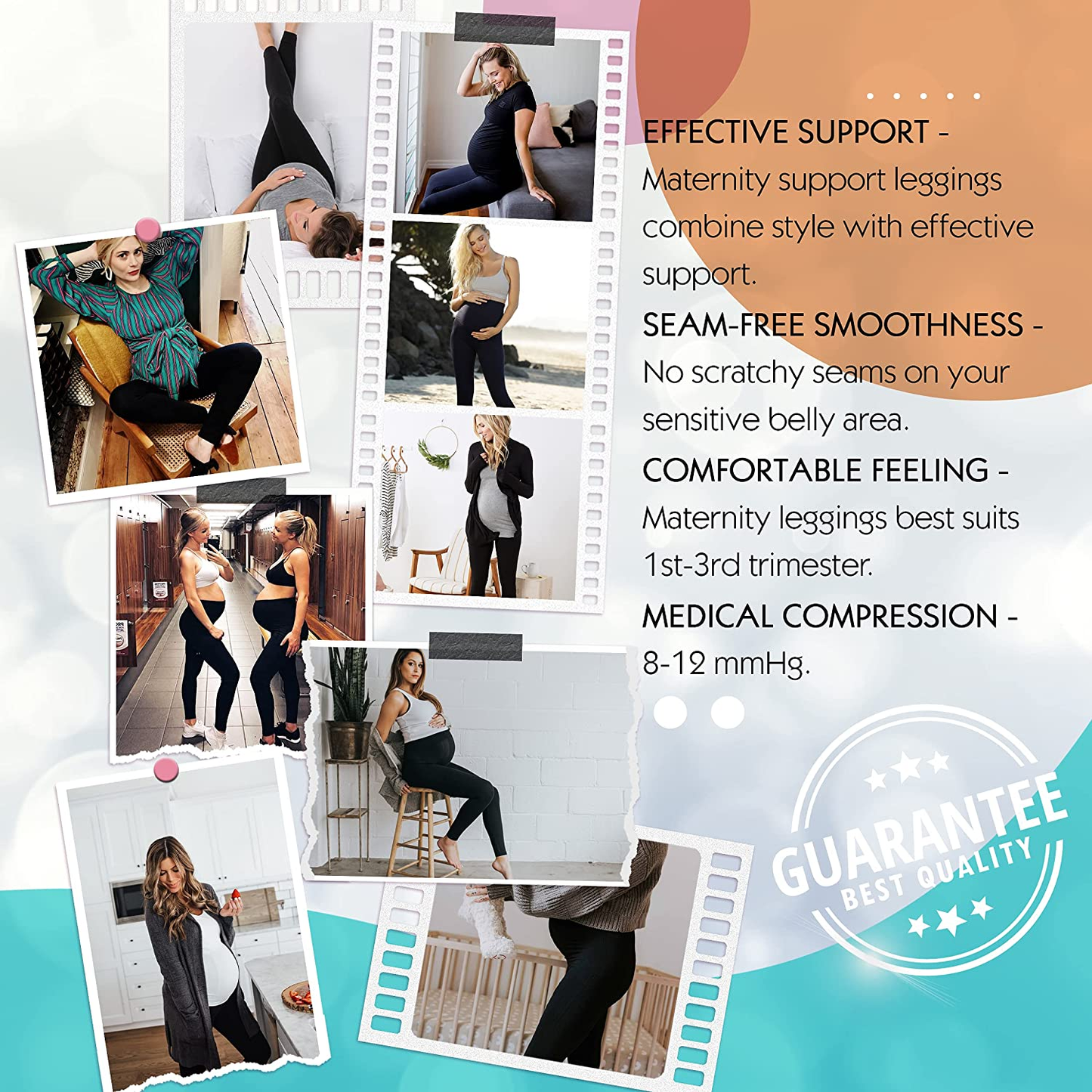 Maternity Leggings Active Wear over the Bump Pants Pregnancy Shaping over the Belly Postpartum Breastfeeding Apparel & Accessories > Clothing > Underwear & Socks > Shapewear Terramed Just Think Comfort