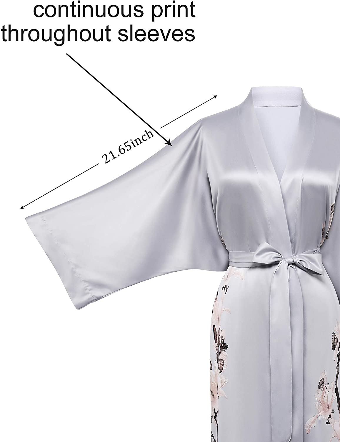 BABEYOND Kimono Robe Cover up Long Floral Satin Sleepwear Silky Bathrobe Bachelorette Robe Apparel & Accessories > Clothing > Sleepwear & Loungewear > Robes Kylie Max
