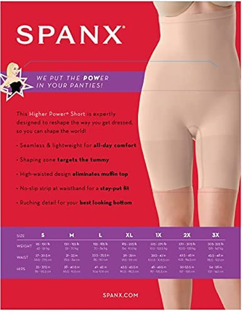 SPANX Shapewear for Women Tummy Control High-Waisted Power Short (Regular and plus Size) Apparel & Accessories > Clothing > Underwear & Socks > Shapewear SPANX