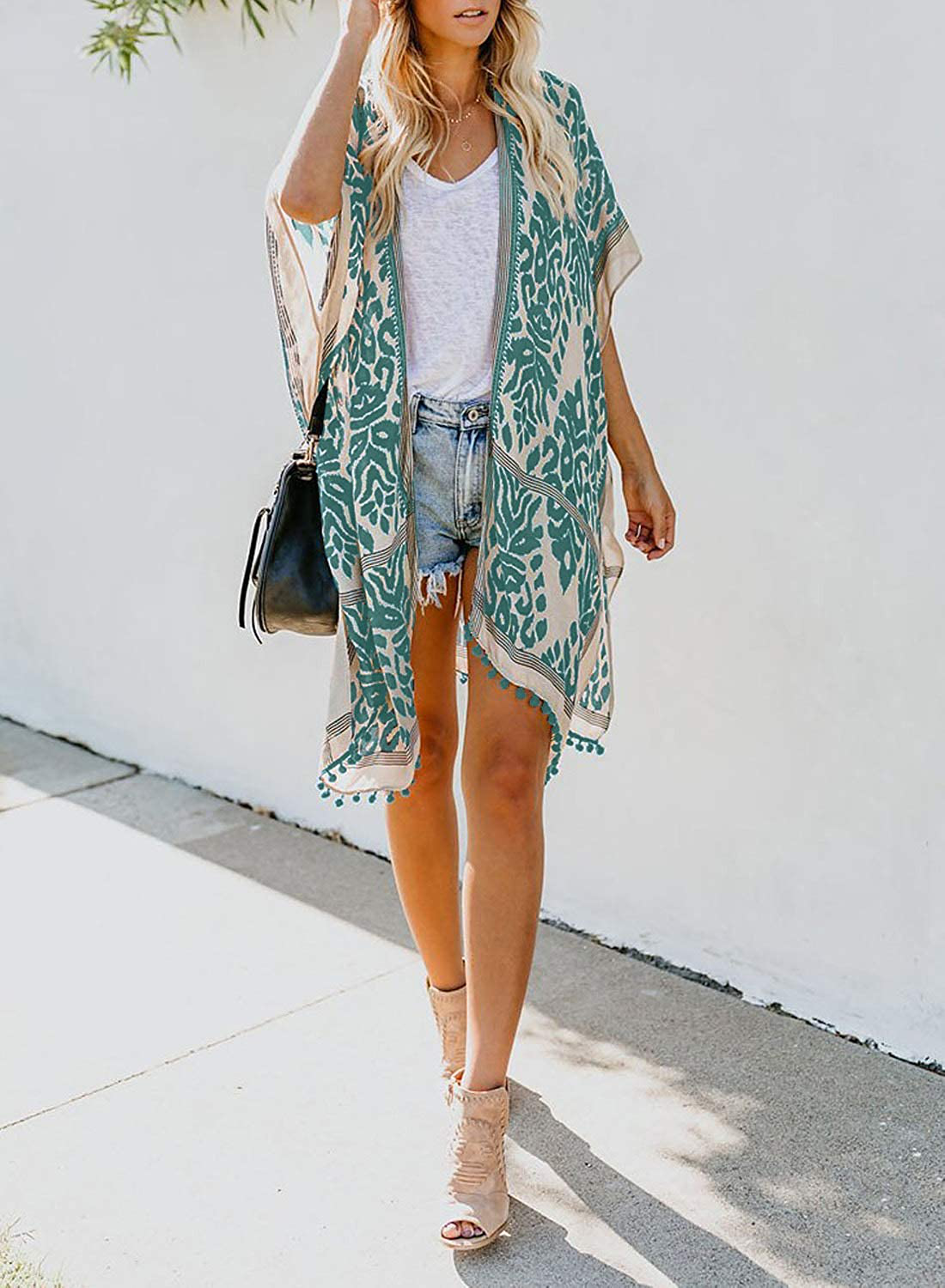 Dokotoo Womens 2022 Fashion Summer Print Kimono Casual Cardigans Loose Cover Ups Apparel & Accessories > Clothing > Swimwear Kylie Max