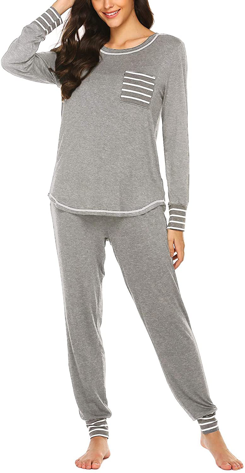 Ekouaer Pajamas Women’S Long Sleeve Sleepwear with Long Pants Soft Loungewear Pj Set S-XXL Apparel & Accessories > Clothing > Sleepwear & Loungewear > Pajamas Kylie Max