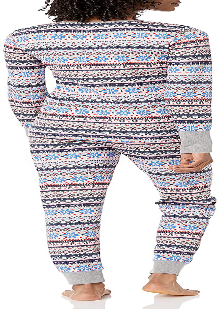 Mae Women's Vintage Thermal Henley Long Sleeve Top with Jogger Pajama Set Apparel & Accessories > Clothing > Sleepwear & Loungewear > Pajamas Mae