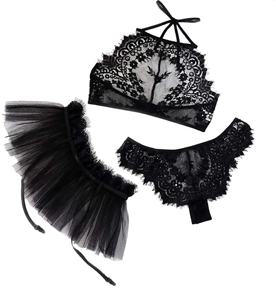 Women Lingerie Sexy Bra and Panties Set Lace Strap Bralette Lingerie Set Apparel & Accessories > Clothing > Underwear & Socks > Lingerie KLONKEE