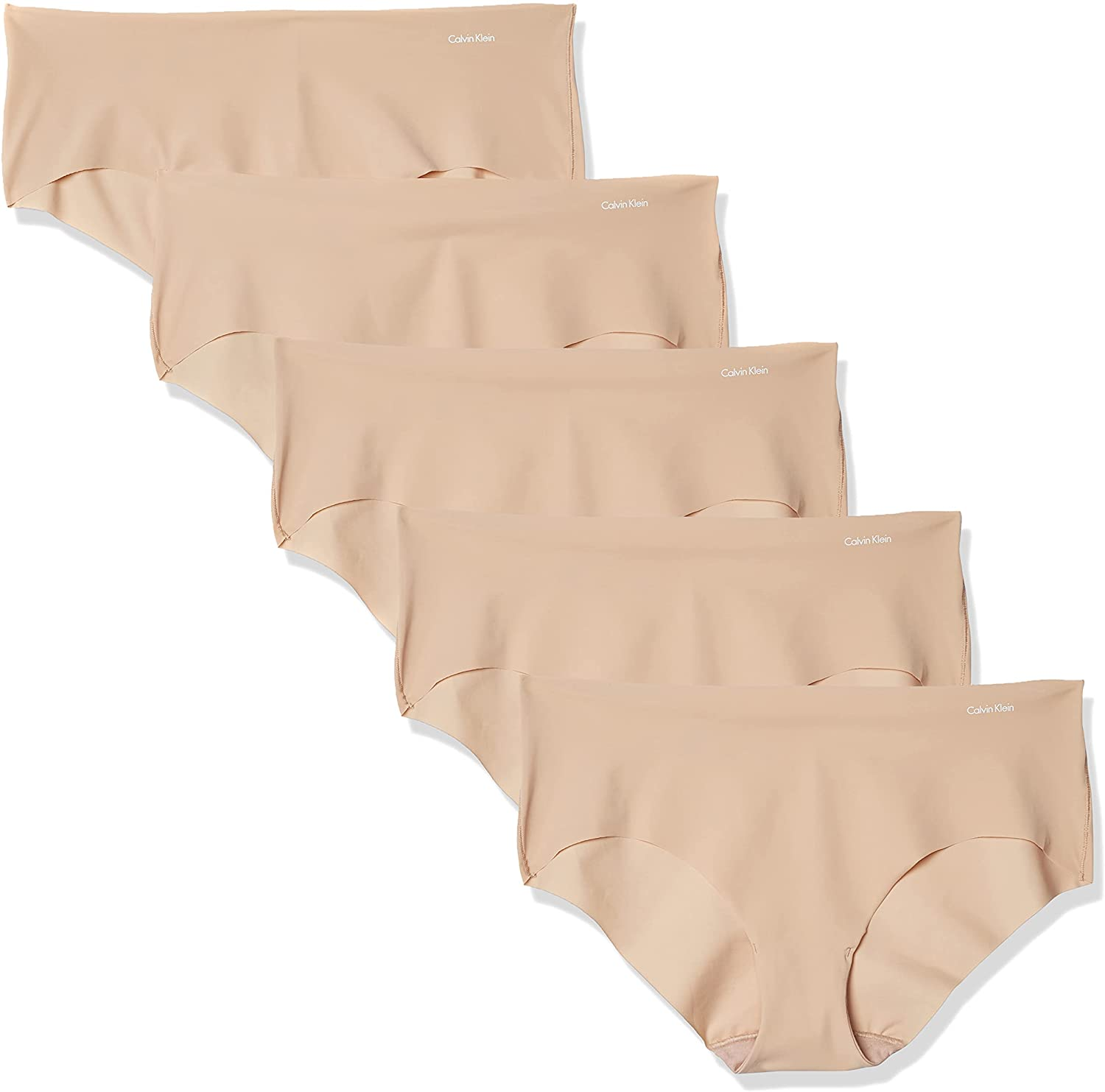 Calvin Klein Women'S Invisibles Hipster Multipack Panty Apparel & Accessories > Clothing > Underwear & Socks > Underwear Calvin Klein Light Caramel 5 Large
