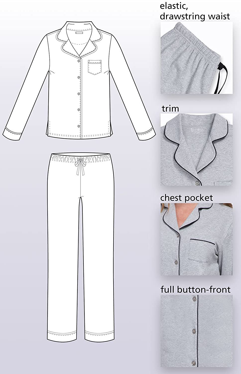 Pajamagram Pajama Set for Women - Cotton Jersey Pajamas Women Apparel & Accessories > Clothing > Sleepwear & Loungewear > Pajamas Kylie Max