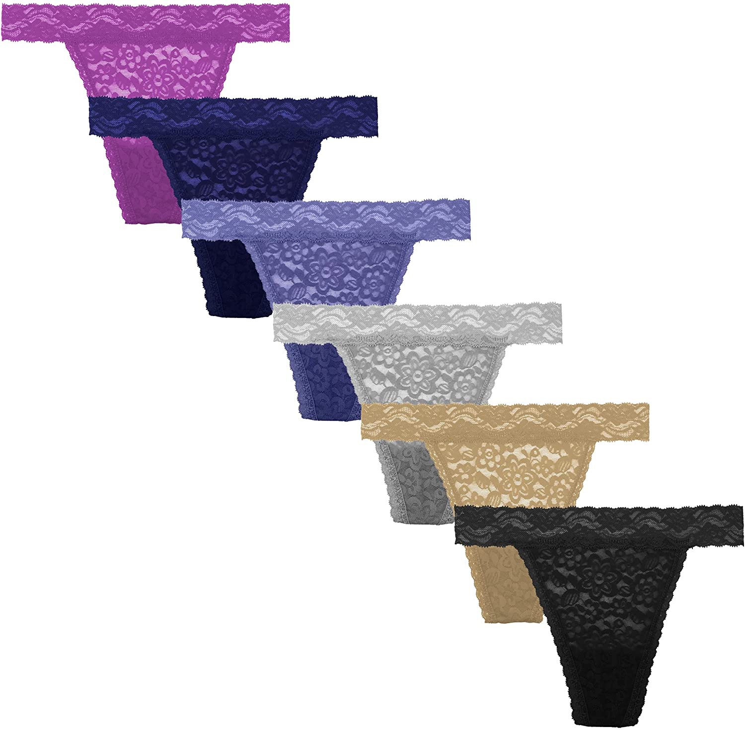 Pmrxi Pack of 10 Sexy Tangas Women Lace Thongs Plus Size Cotton Thongs Panties, Assorted Apparel & Accessories > Clothing > Underwear & Socks > Underwear Pmrxi