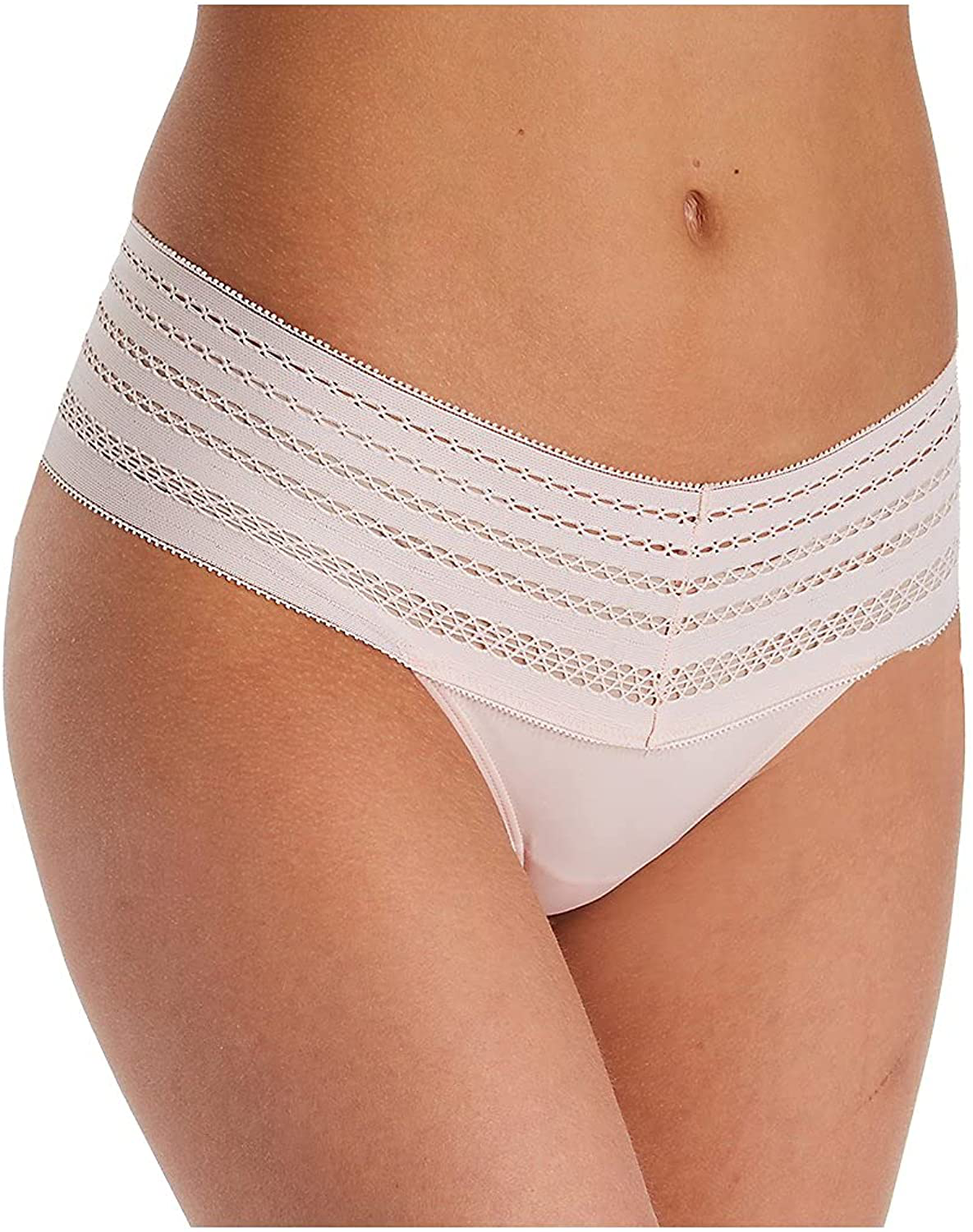 DKNY Women Classic Cotton Wide Lace Trim Thong Panty Apparel & Accessories > Clothing > Underwear & Socks > Underwear DKNY Lotus Large