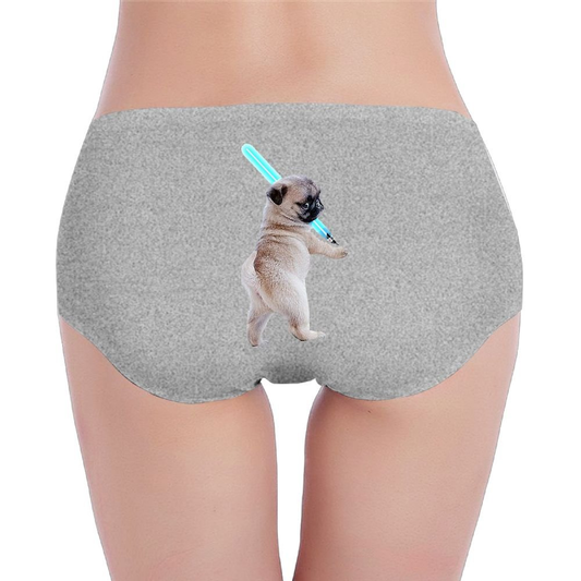 TTTFU Women'S Low Waist Briefs Cotton Soft Pug with Lightsaber Ladies Hiphuggers Underwear Panties Seamless Underwear Invisible Bikini Apparel & Accessories > Clothing > Underwear & Socks > Underwear KYLIE MAX