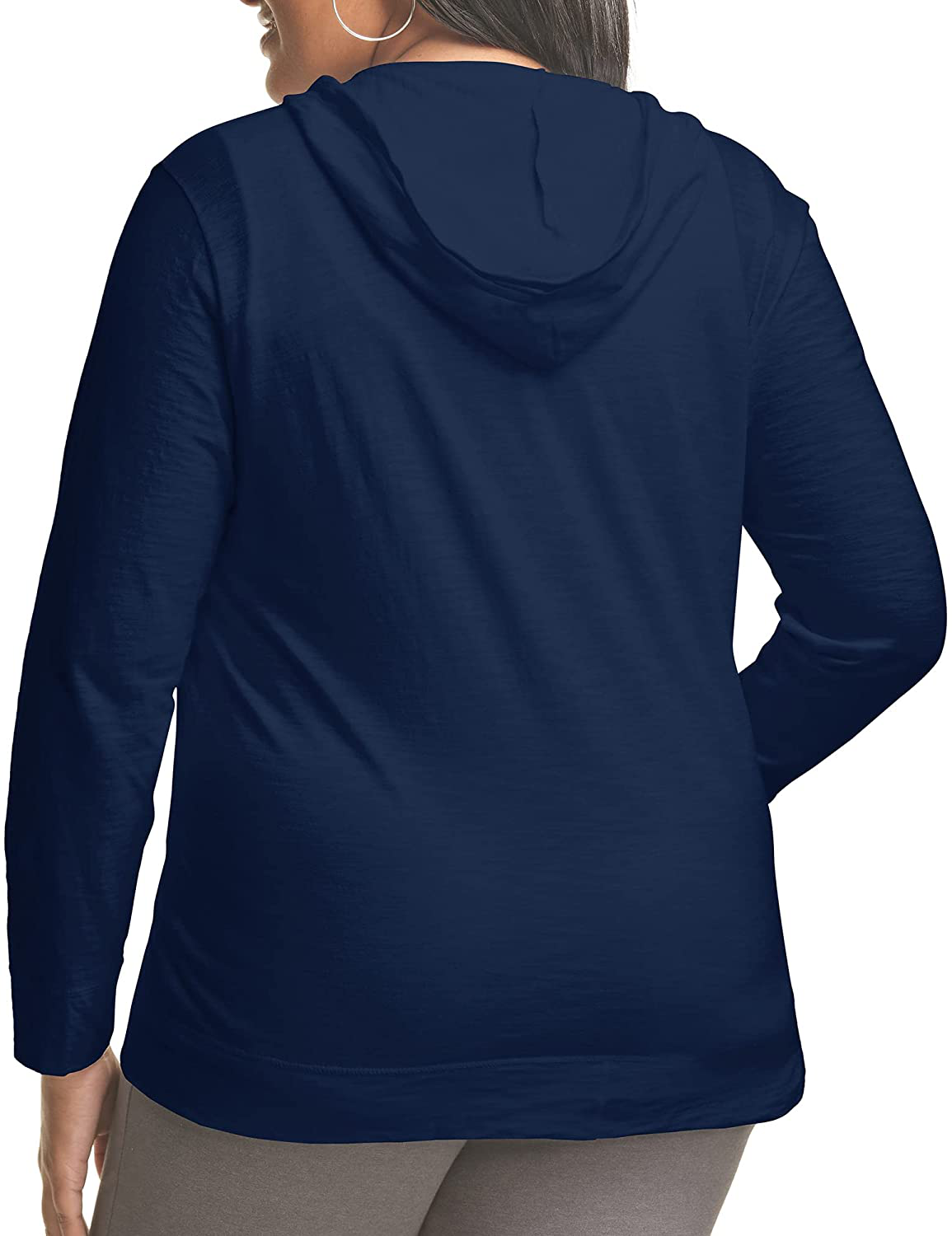 JUST MY SIZE plus Size Slub-Cotton Full-Zip Lightweight Women'S Hoodie Apparel & Accessories > Clothing > Activewear Kylie Max