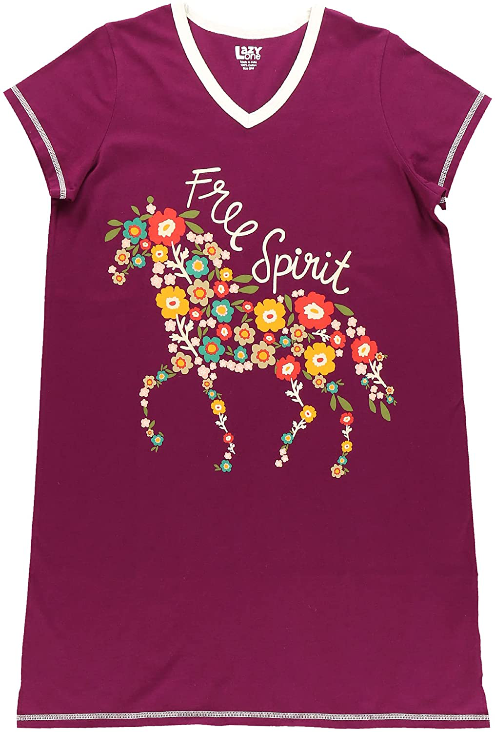 Lazy One V-Neck Nightshirts for Women, Farm Animal Designs Apparel & Accessories > Clothing > Sleepwear & Loungewear > Nightgowns Kylie Max