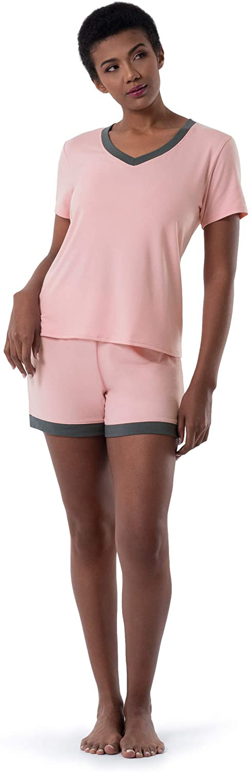 Fruit of the Loom Women's Sleeve Tee and Short 2 Piece Sleep Set Apparel & Accessories > Clothing > Sleepwear & Loungewear > Pajamas Fruit of the Loom Soft Pink 4X