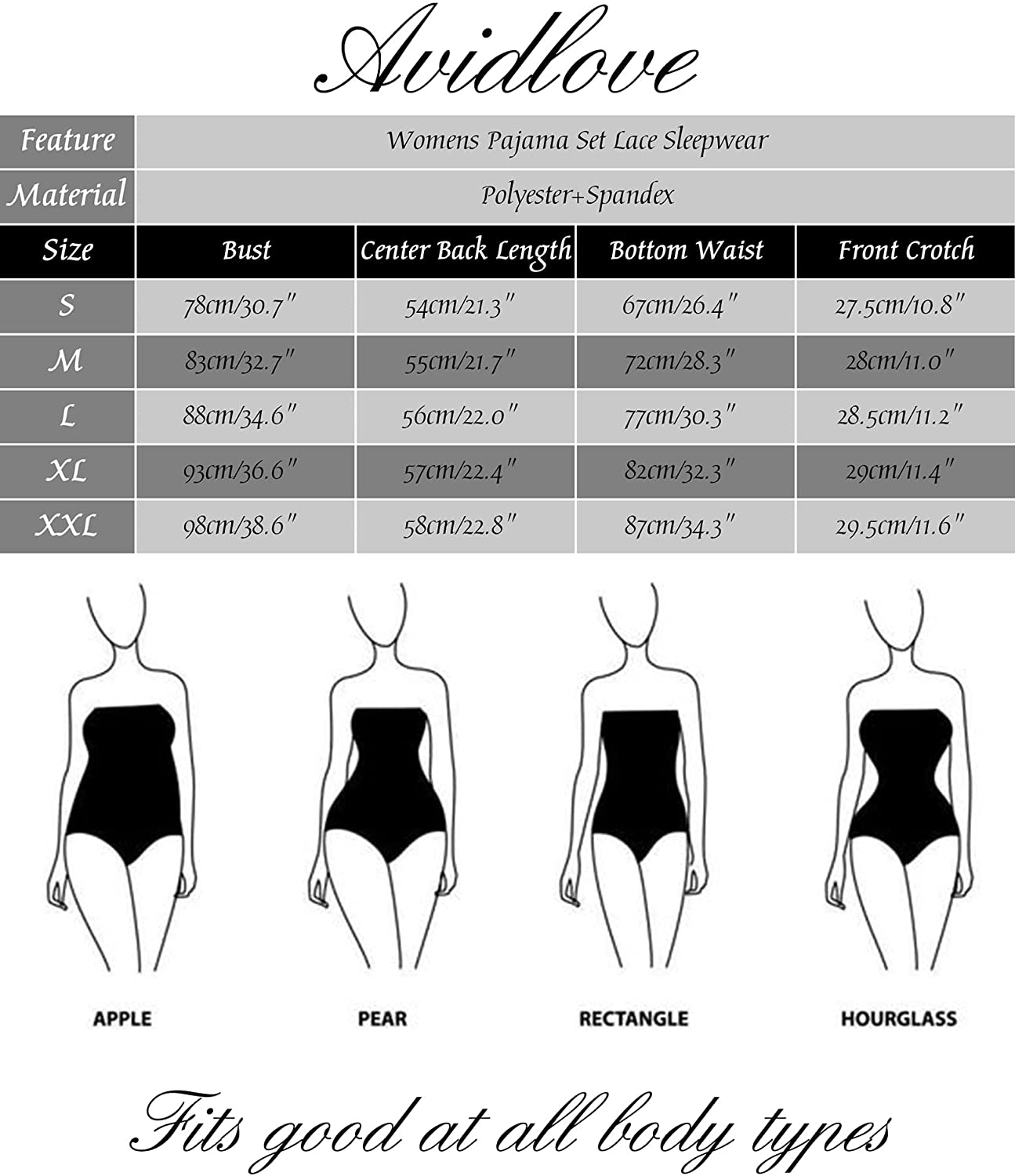 Avidlove Womens Pajama Set Lace Sleepwear Sexy Lingerie Cami and Shorts Set Nightwear Apparel & Accessories > Clothing > Sleepwear & Loungewear Kylie Max