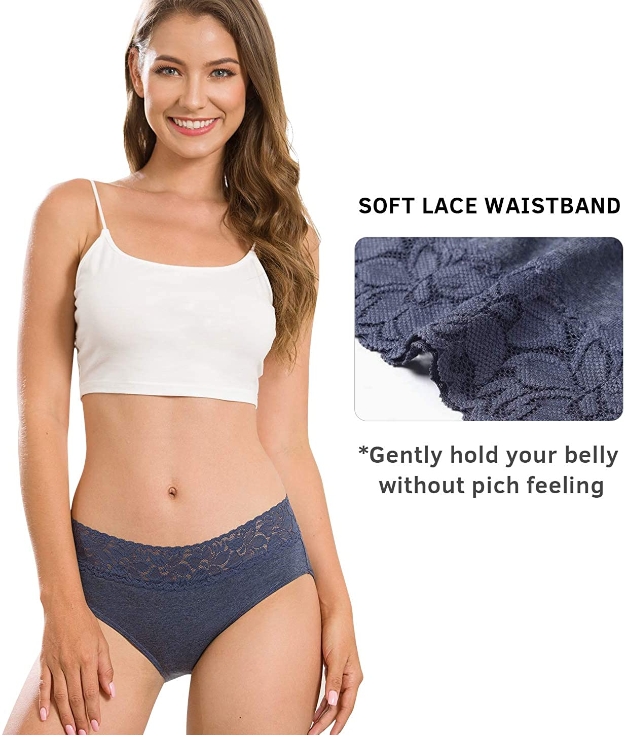 Cotton Hipster Panties for Women Lace Hiphugger Panties Bikini Underwear Pack Apparel & Accessories > Clothing > Underwear & Socks > Underwear Altheanray