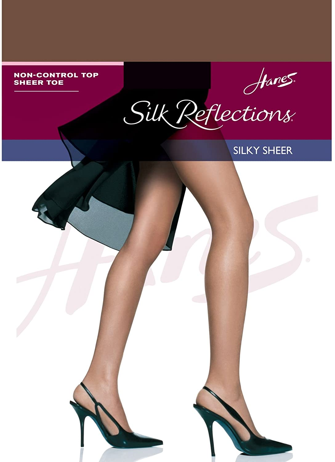 Hanes Women`S Set of 3 Silk Reflections Non-Control Top Sheer Toe Pantyhose Apparel & Accessories > Clothing > Underwear & Socks > Shapewear Hanes Gentlebrown A-B