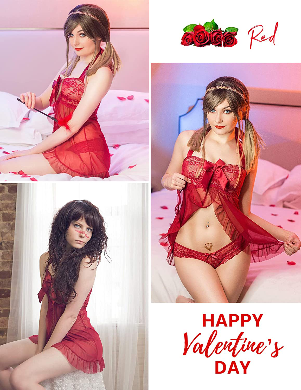 Avidlove Lingerie for Women Lace Babydoll Dress Bridal Langerie Maternity Negligee plus Size Lingerie S-5XL Apparel & Accessories > Clothing > Underwear & Socks > Lingerie Kylie Max