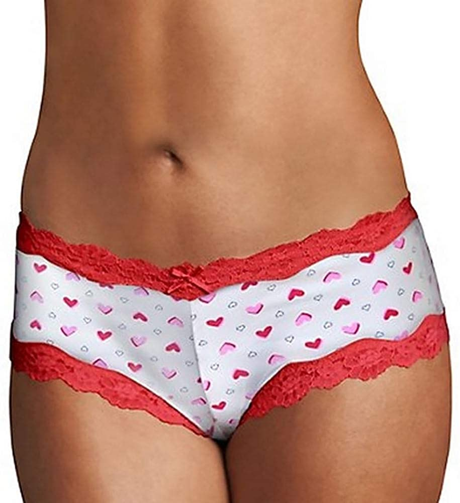 Maidenform Women'S Cheeky Micro Hipster with Lace Apparel & Accessories > Clothing > Underwear & Socks > Underwear Maidenform Love Me Print 5
