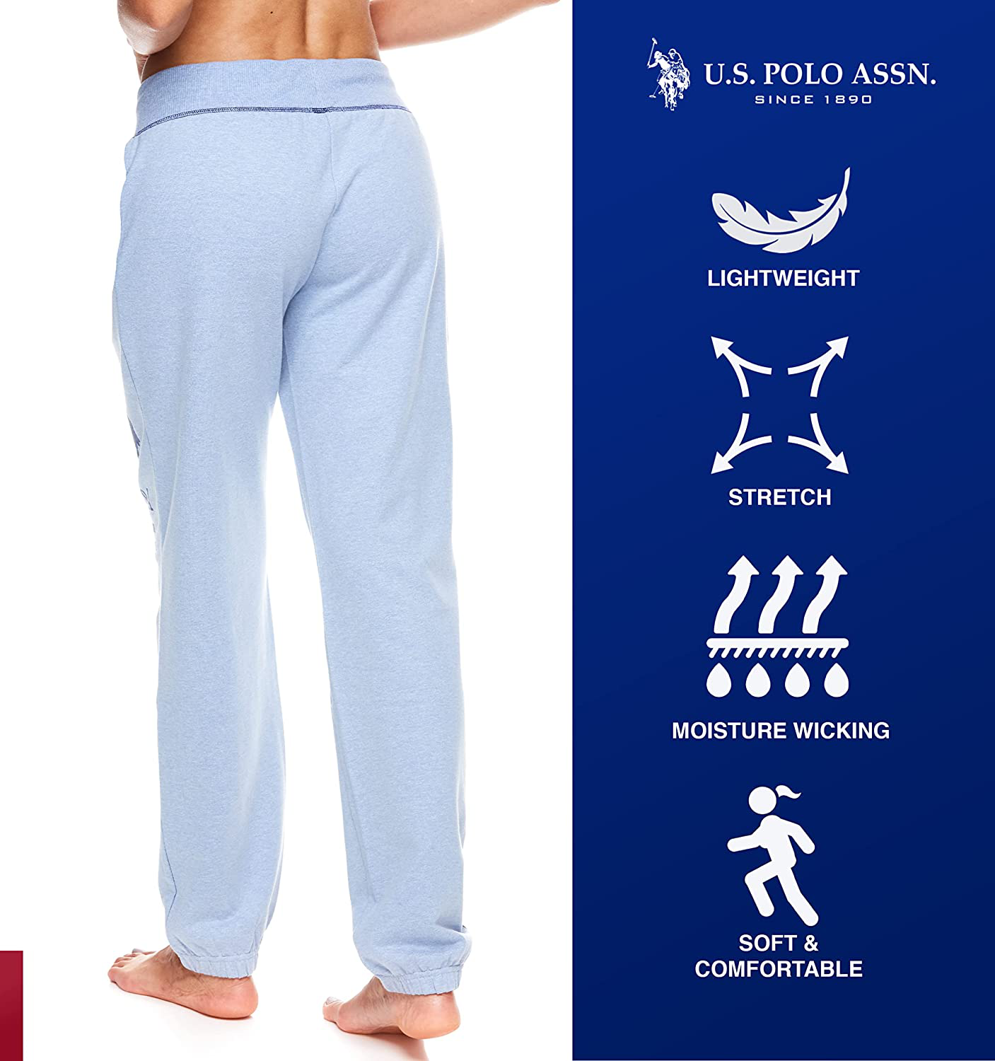 U.S. Polo Assn. Essentials Womens French Terry Joggers – Sweatpants for Women Apparel & Accessories > Clothing > Activewear Kylie Max